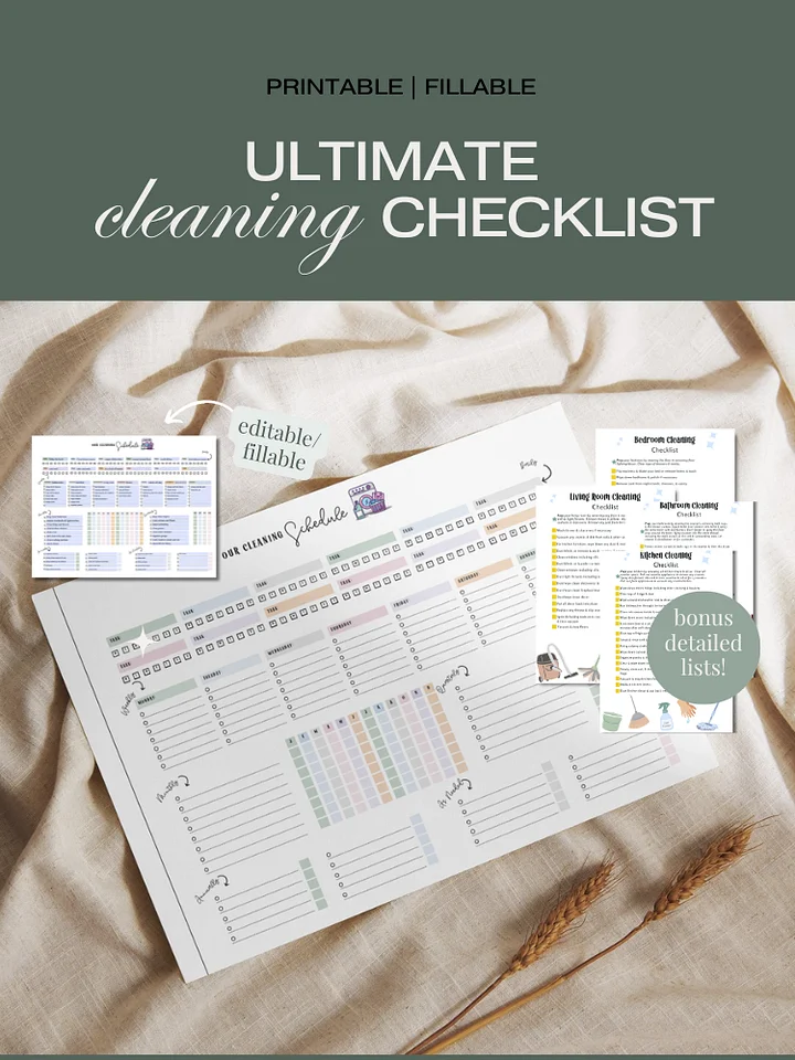 Editable Cleaning Checklist + Detailed Cleaning Checklists product image (1)
