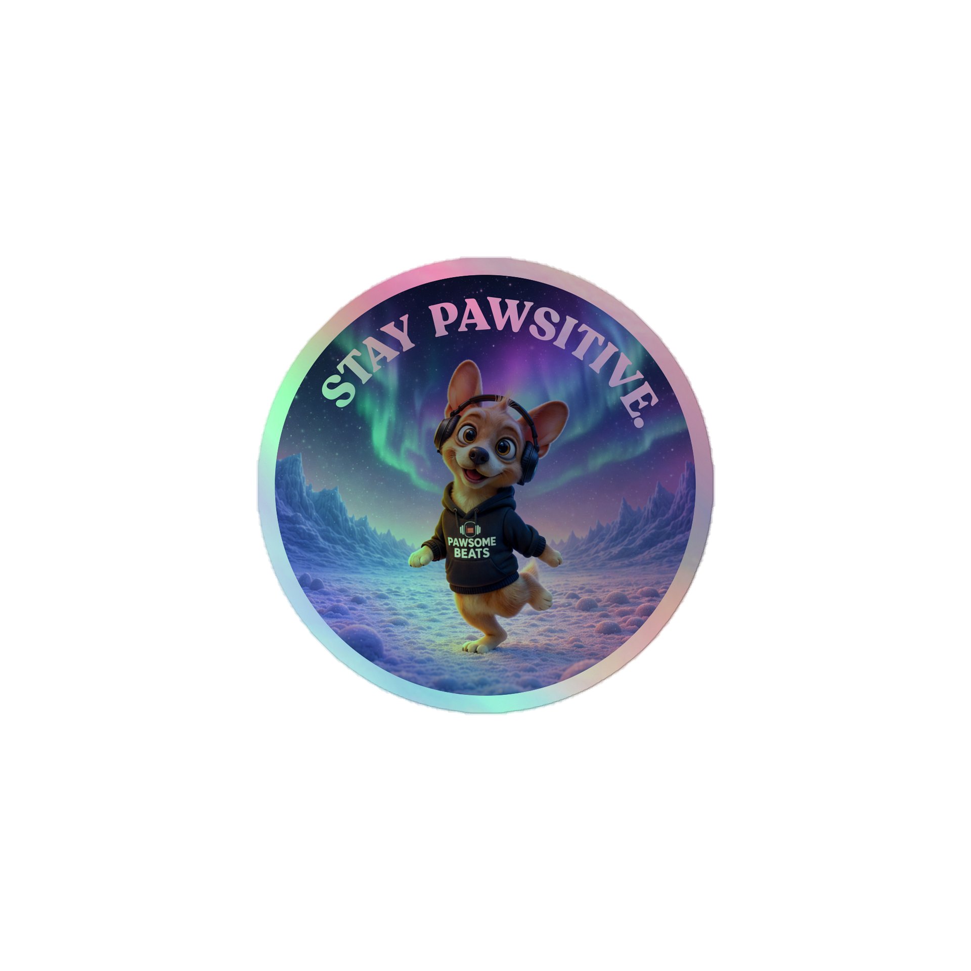 Pawsome Beats Holographic Sticker Sheet product image (1)