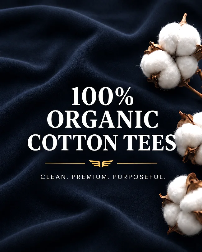 100% organic cotton tees