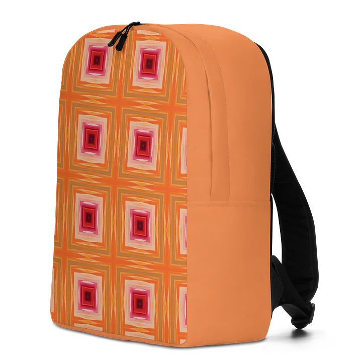 Retro Orange Geometric Backpack Minimal Pattern Everyday Bag product image (2)