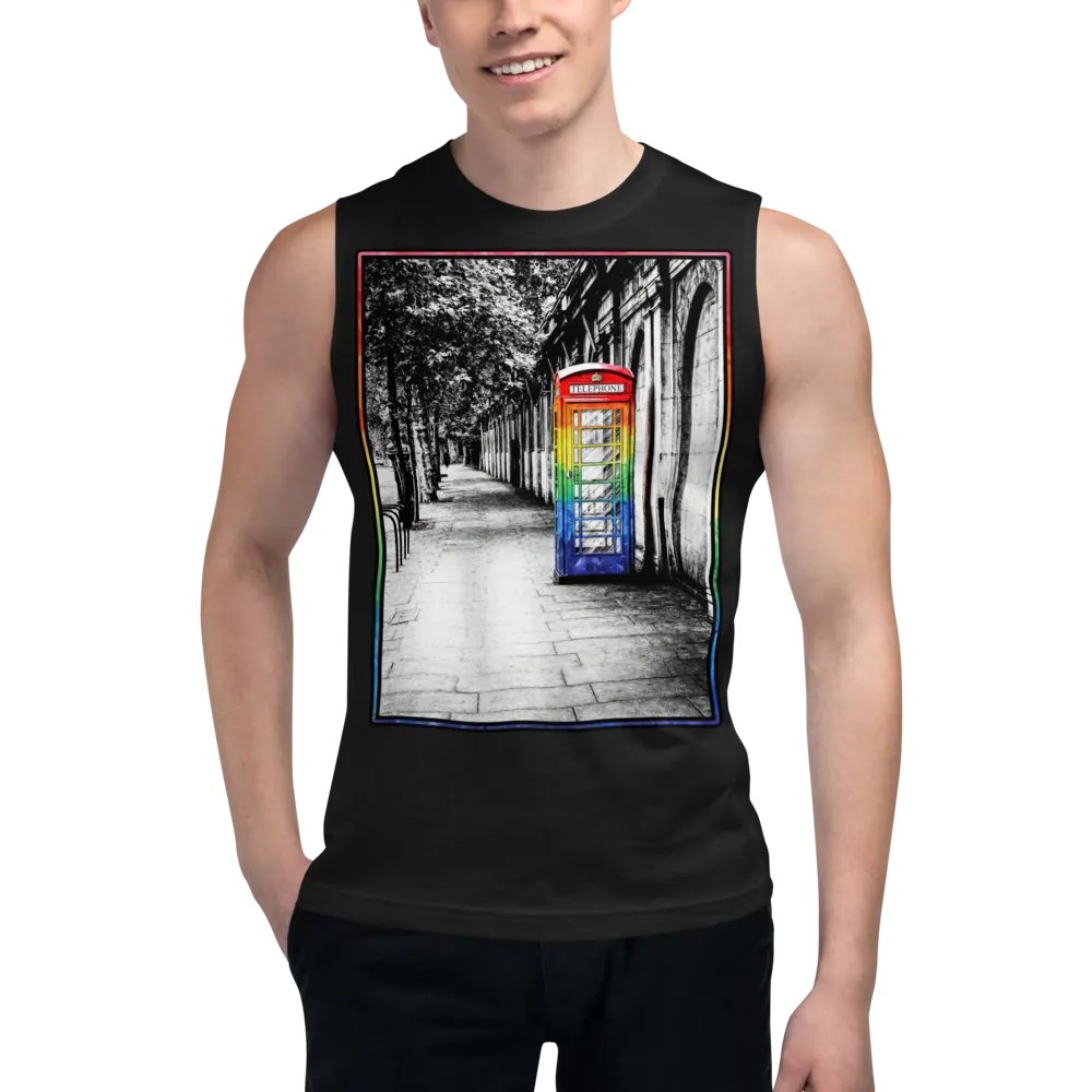 British Telephone Box - LGBTQ Pride Design Muscle Tank product image (6)
