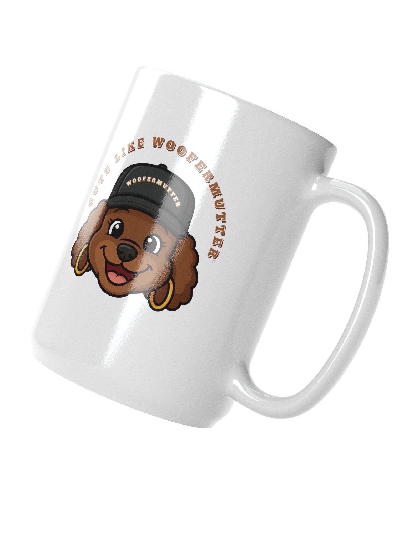 Cute As A WooferMutter™ Brown Poodle White Ceramic Mug product image (6)