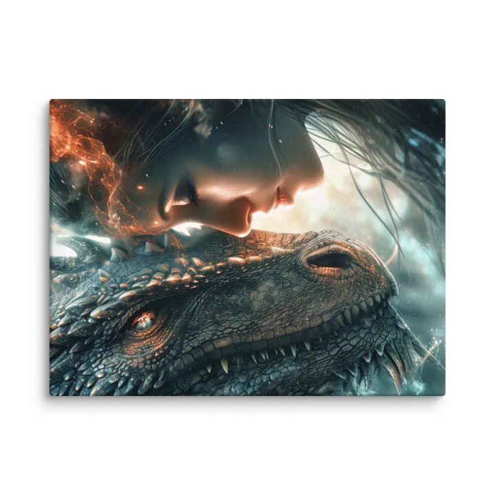 Girl connecting with her dragon 01 - Canvas product image (1)