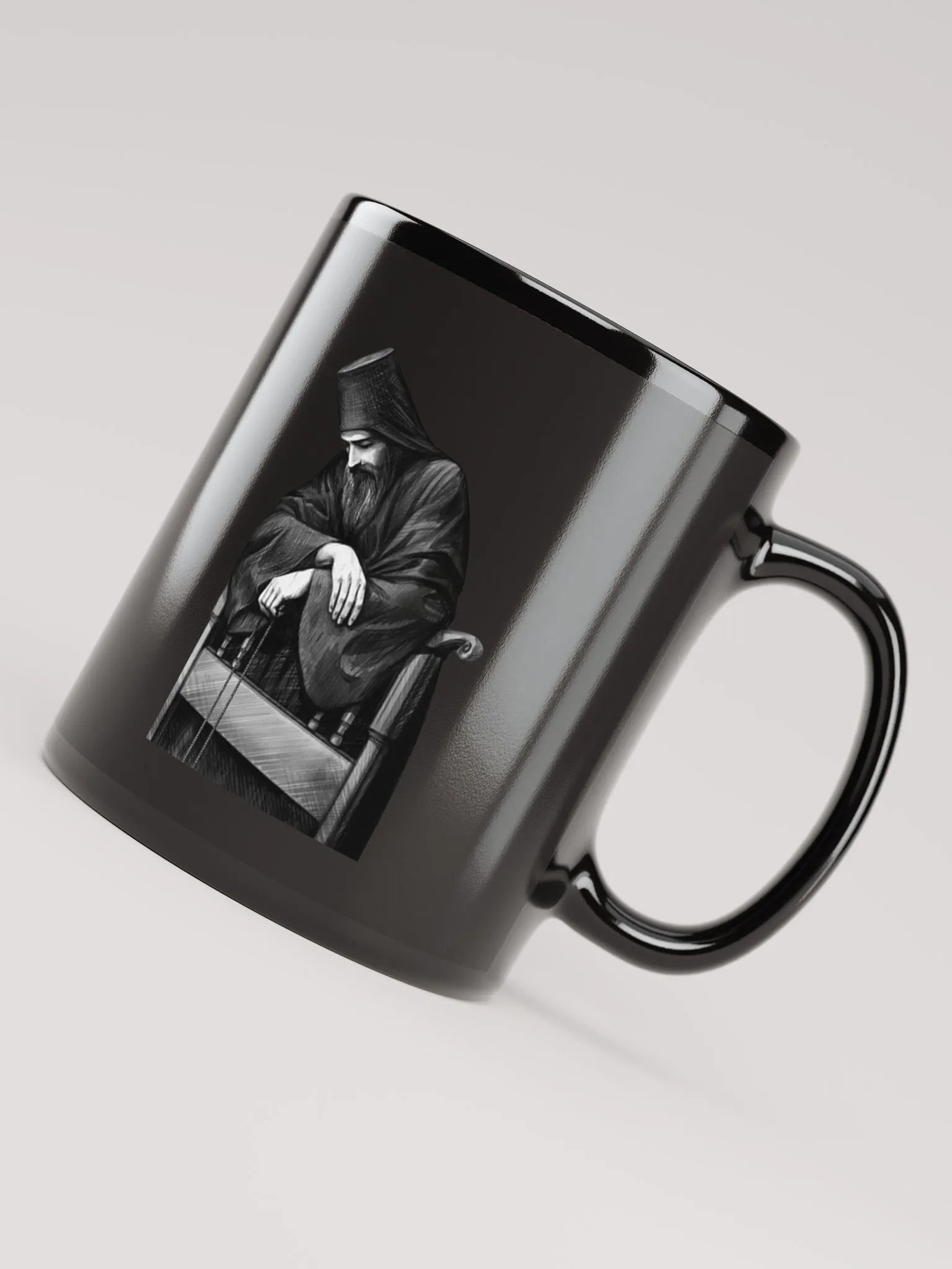 Monastic Orthodox Christian Mug – Black Religious Coffee Cup, Faith Gift product image (4)