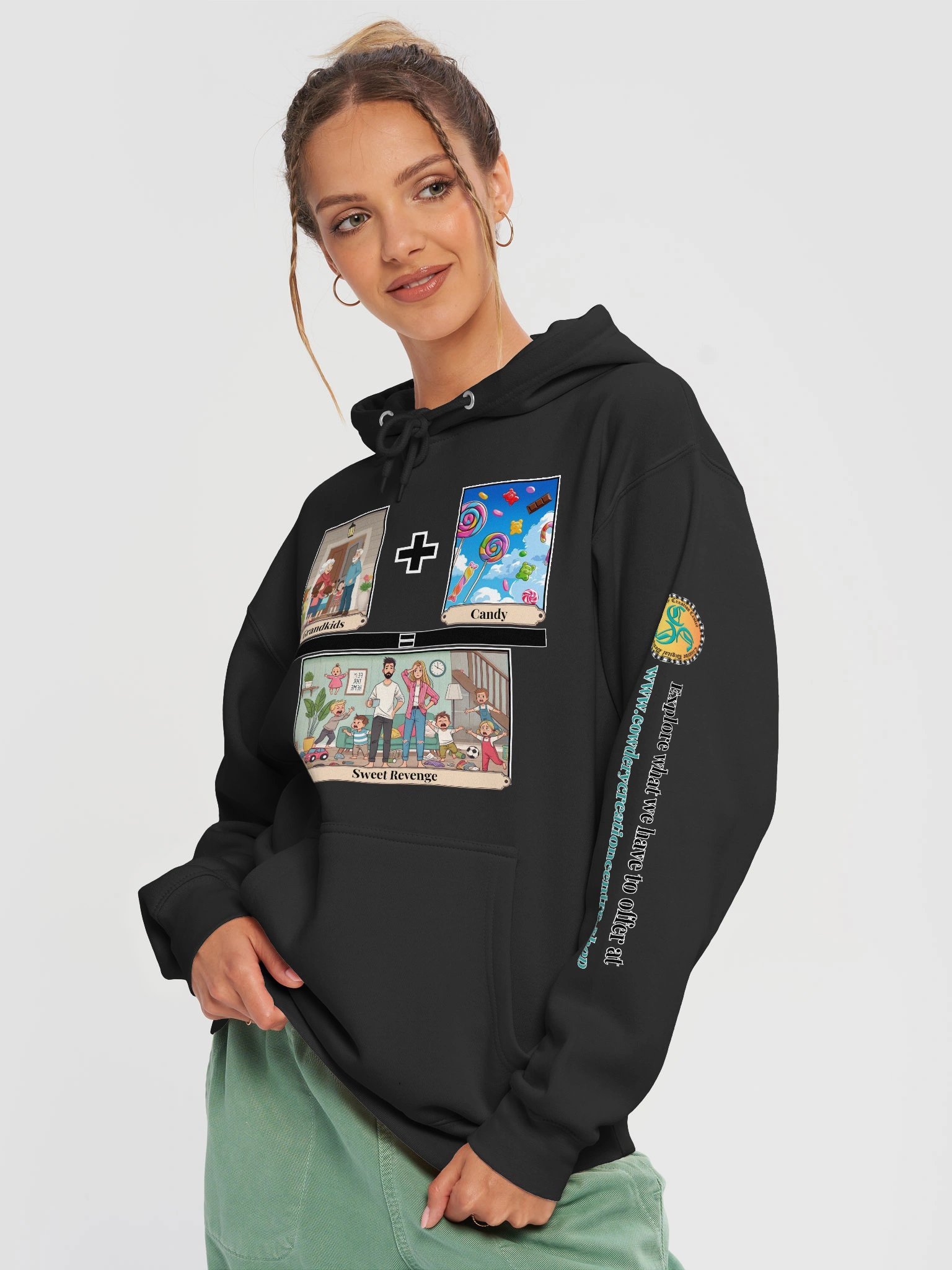 Grandkids + Candy = Sweet Revenge (Both) Lane Seven Premium Pullover Hoodie product image (3)