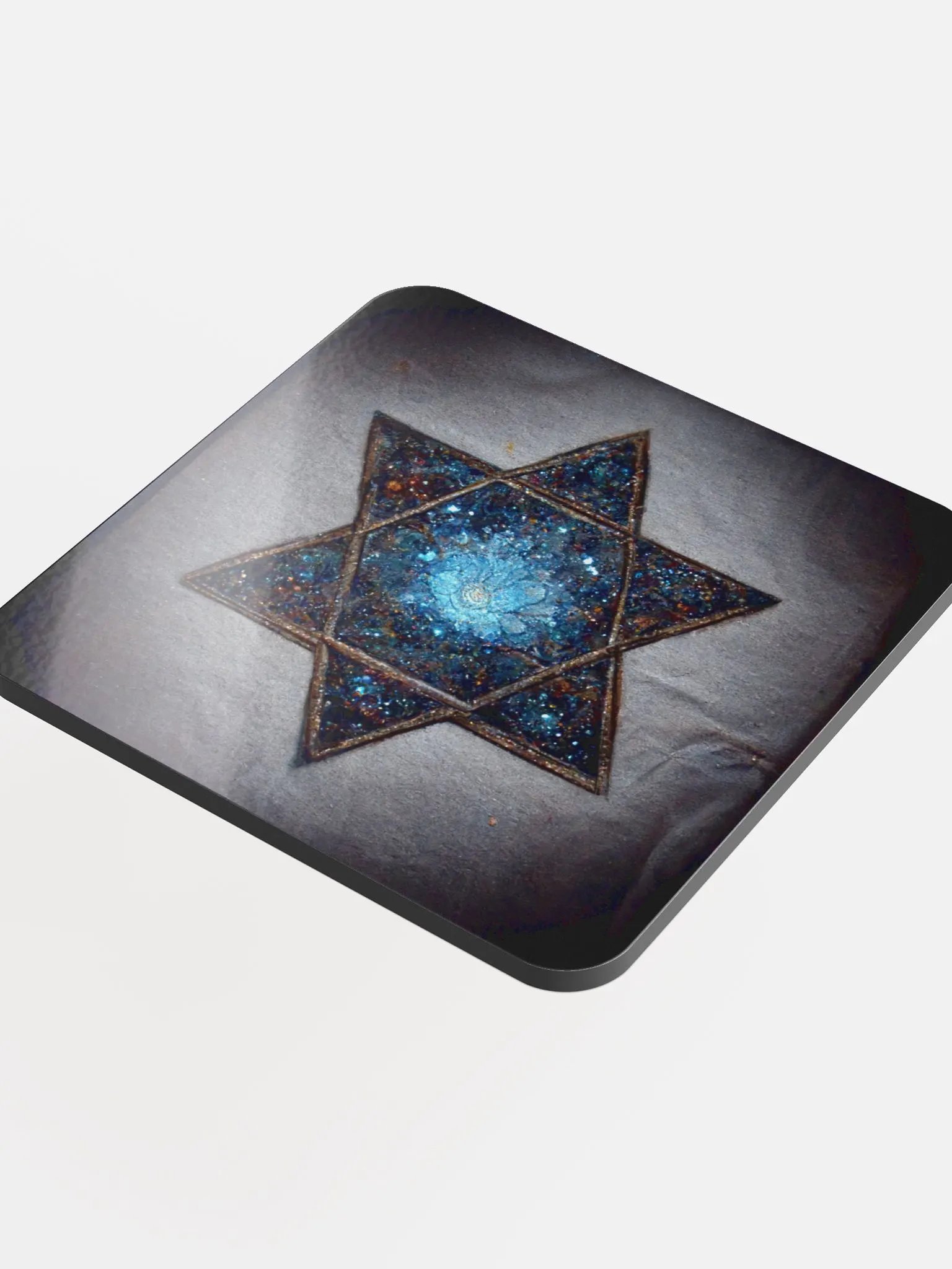 Galactic Blue Star Cork Coaster product image (4)