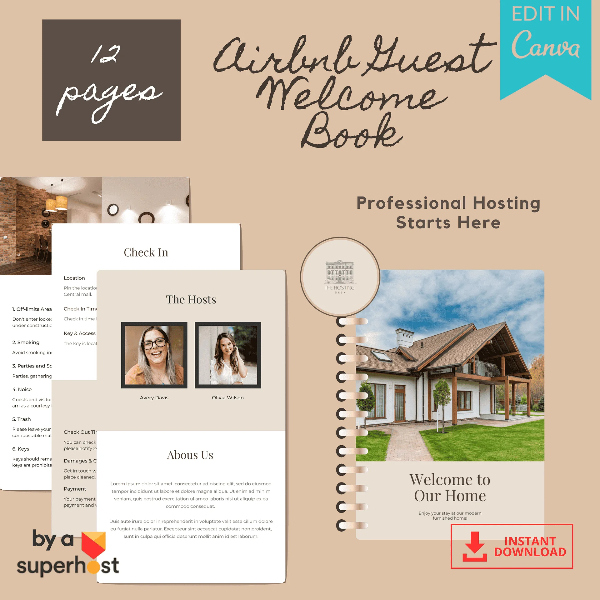Digital Airbnb Welcome Book Template product image (7)