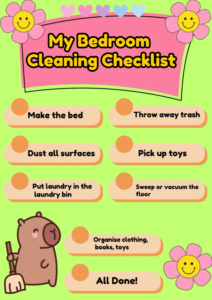 Bedroom Cleaning Checklist -FREE product image (1)