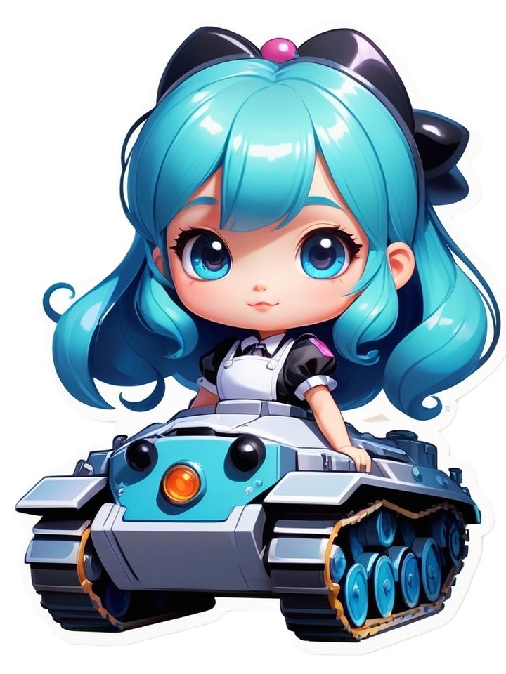 Chibi Maid Tank Set A - Pin Button Collection product image (2)