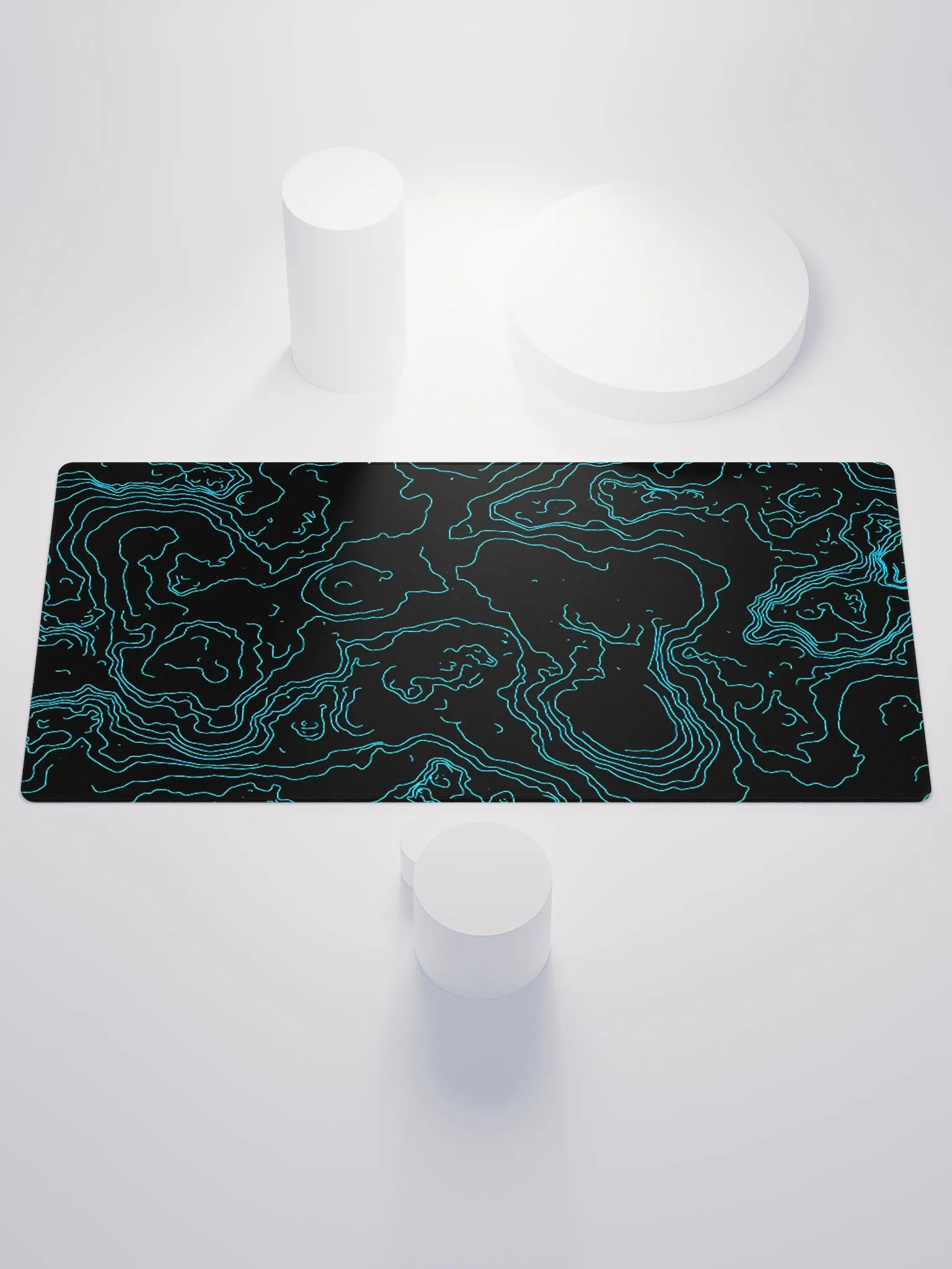 Neon blue topography (DESK MAT) product image (1)