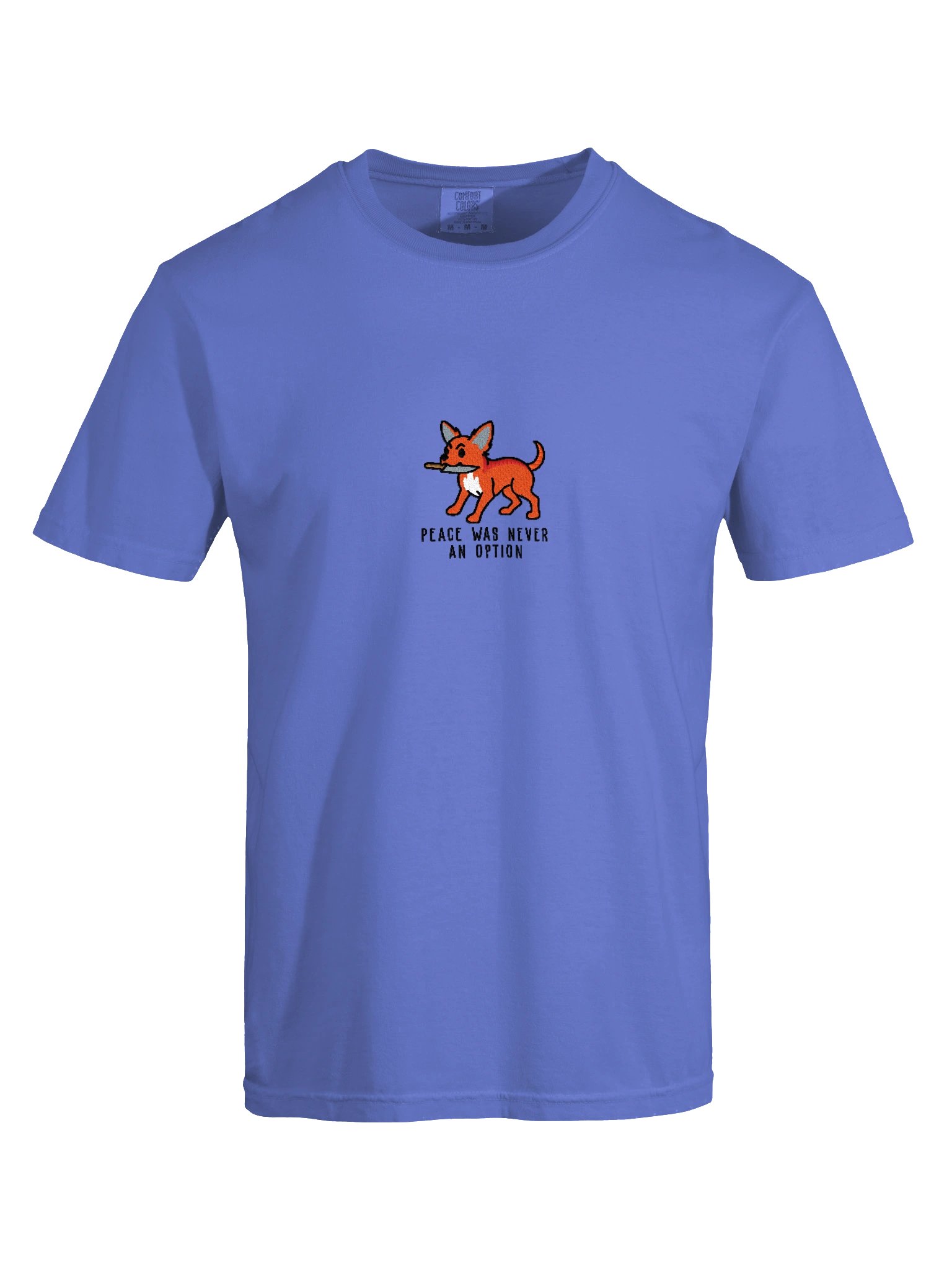Peace Was Never an Option Funny Chibi-Style Embroidered T-Shirt for Chihuahua(Red) Owners product image (45)