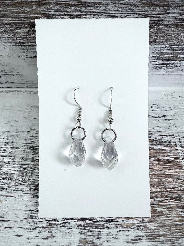 MFD-00112 or MFD-00113 | Faceted Glass Drop Earrings | Handmade Coastal Charm Jewelry by Monique Faella Designs™ product image (1)