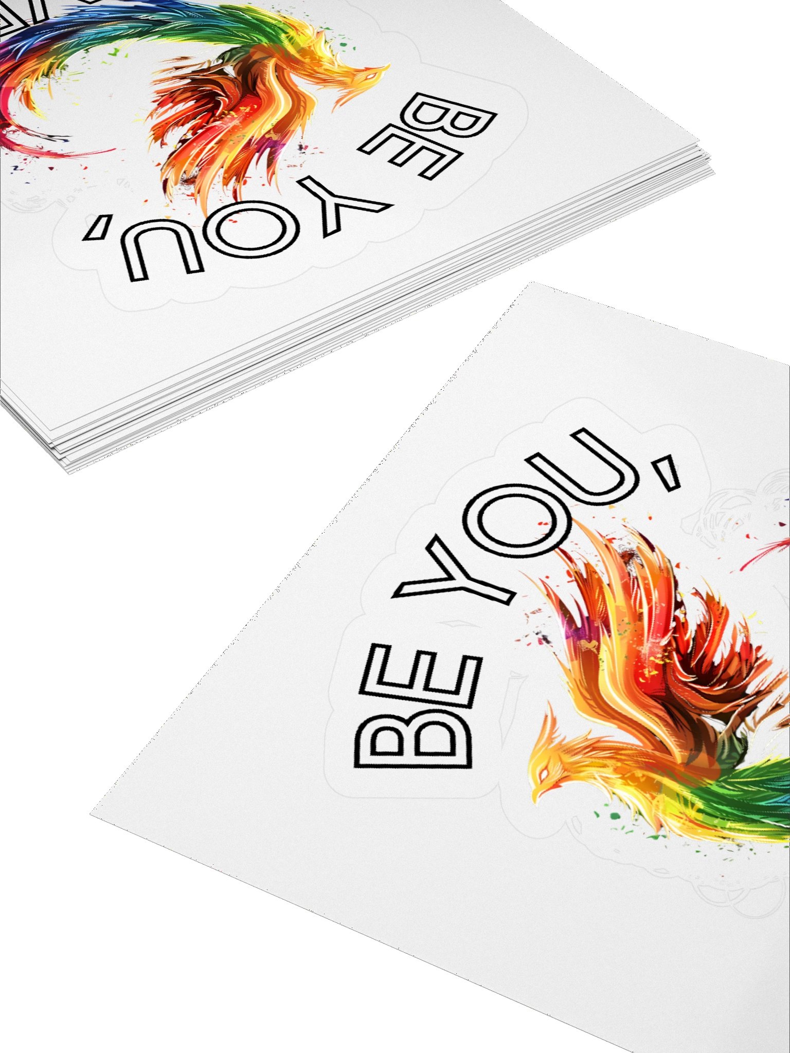 Colorful Rainbow Phoenix with Quote "Be You, Bravely" Sticker product image (10)