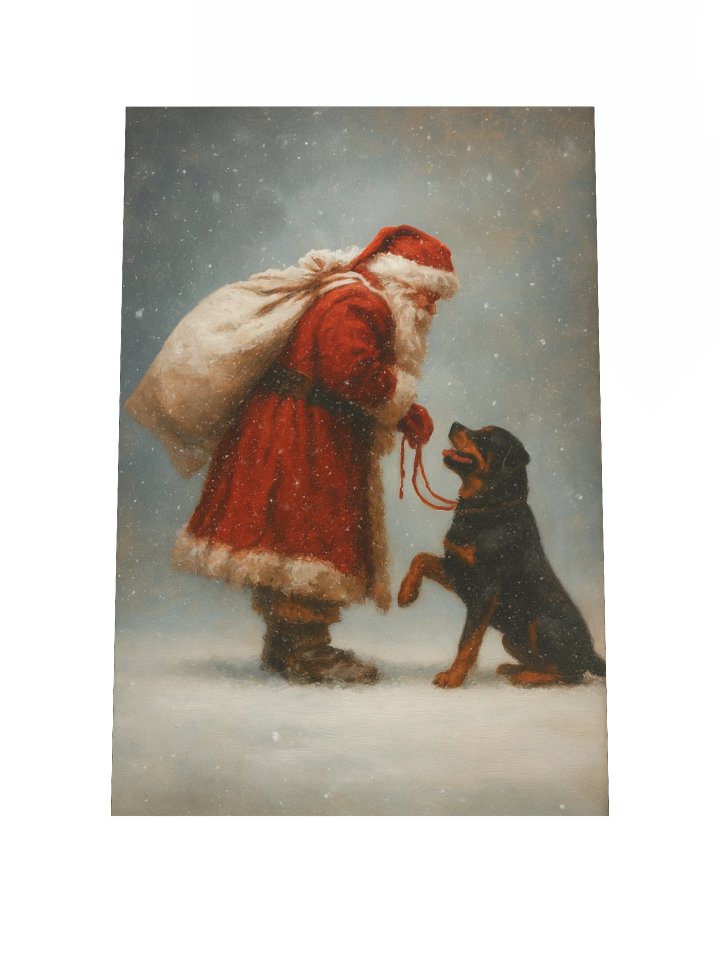 Santa Claus and a Rottweiler Poster product image (3)