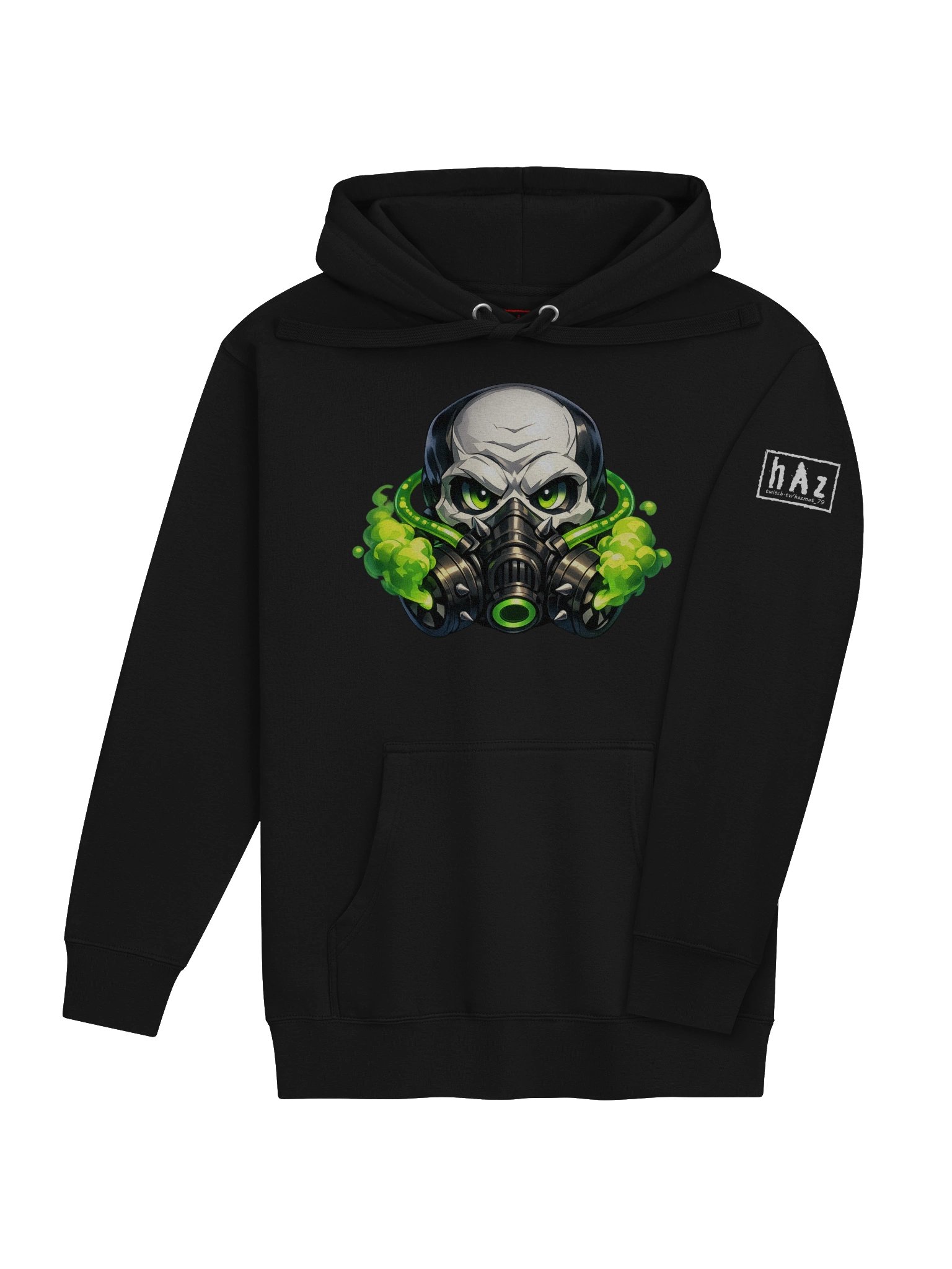 HazMat Skull Hoodie – Toxic Green Gas Mask Graphic product image (4)