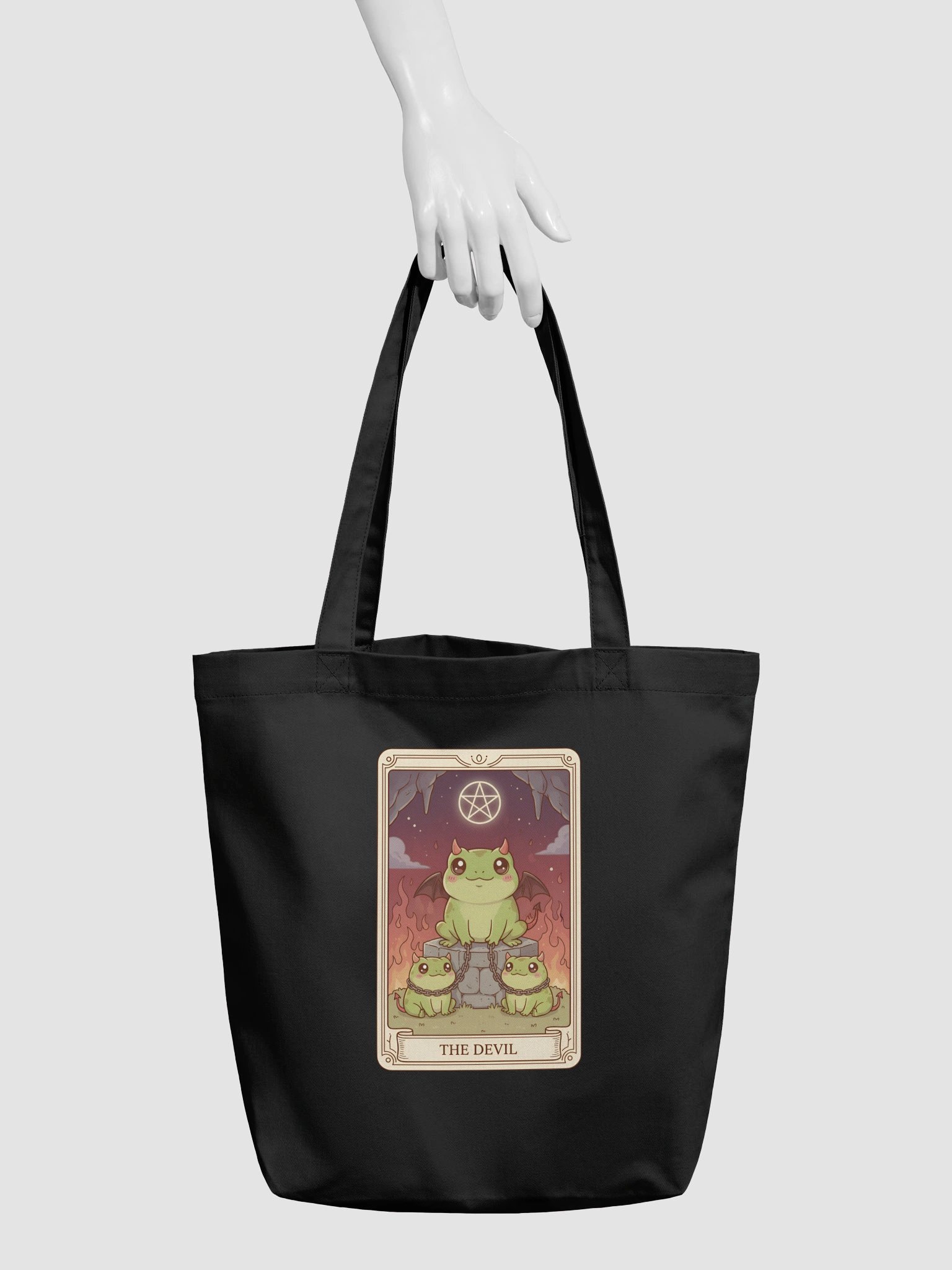 The Devil Frog Tarot Tote Bag | Eco-Friendly Reusable | Tarotoads! product image (3)
