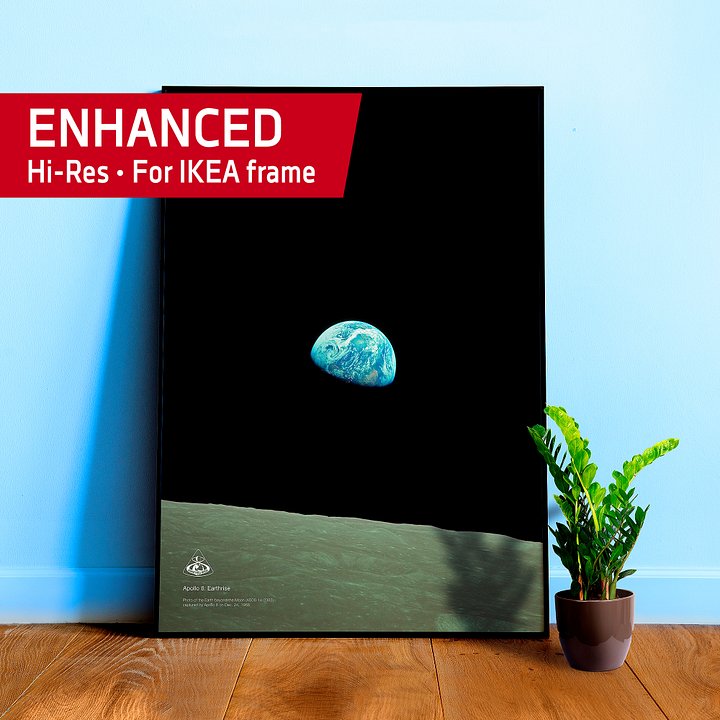 NASA Apollo 8: Earthrise — space poster, photo poster, Earth poster, science poster product image (1)