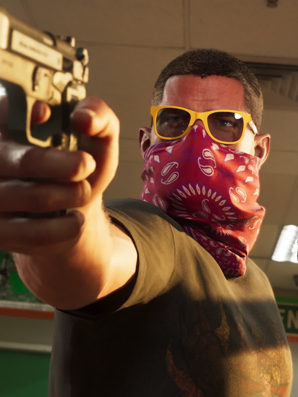 GTA VI Jason & Lucia All-Over Print Red Printed Bandana – Grand Theft Auto 6 Fan Design product image (1)