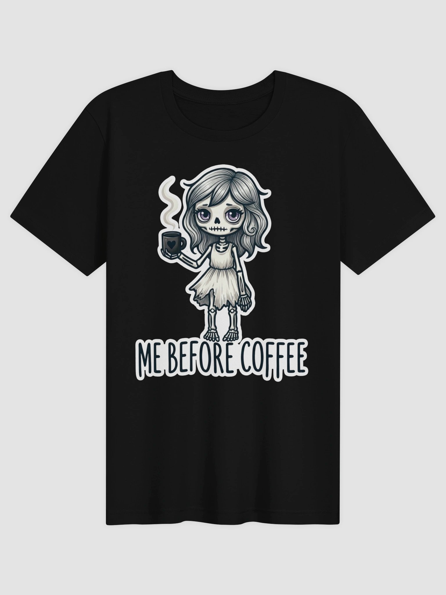 "Me Before Coffee" Skeleton Girl T-Shirt | Me Before Coffee Collection product image (2)