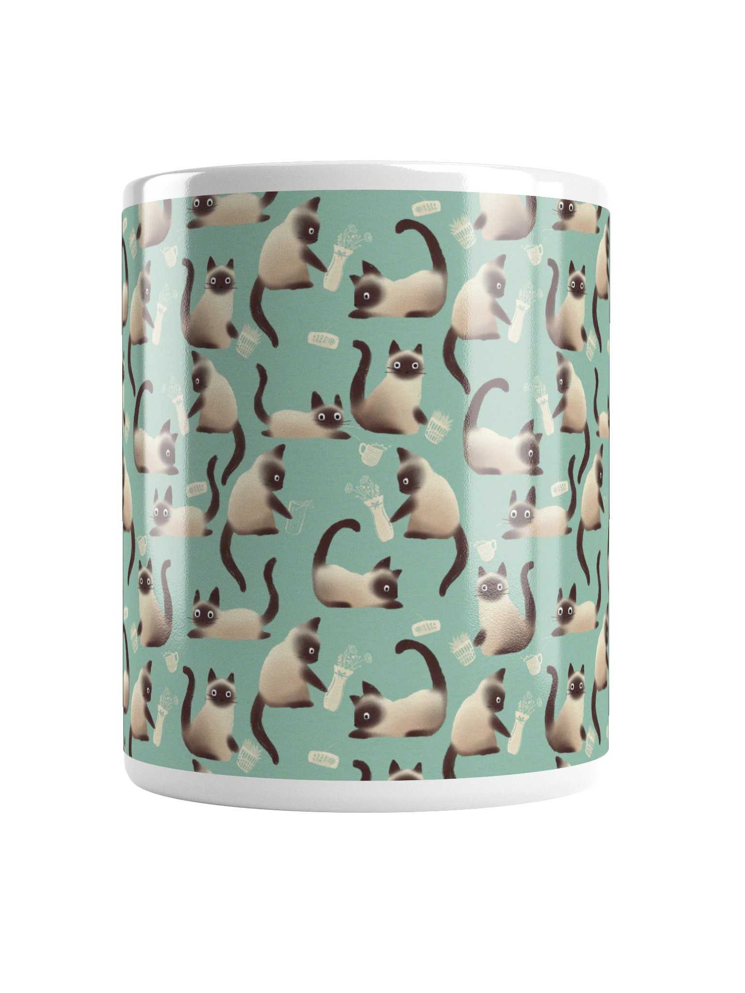 Bad Siamese Cats Knocking Stuff Over Coffee Mug, Mint product image (6)