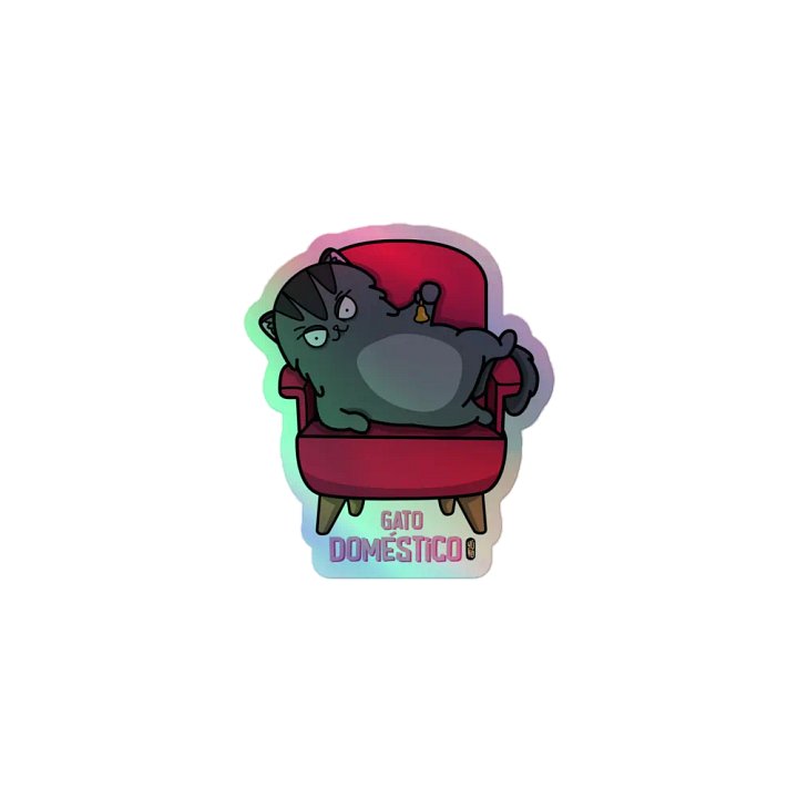 Gato Doméstico - Sticker (Holographic Kiss Cut) product image (1)