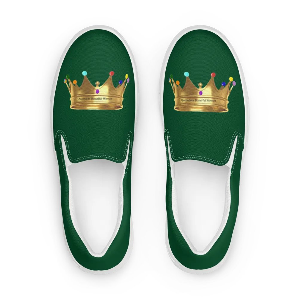 Queendom Beautiful Women Crown Canvas Shoes /Green (TM) product image (1)