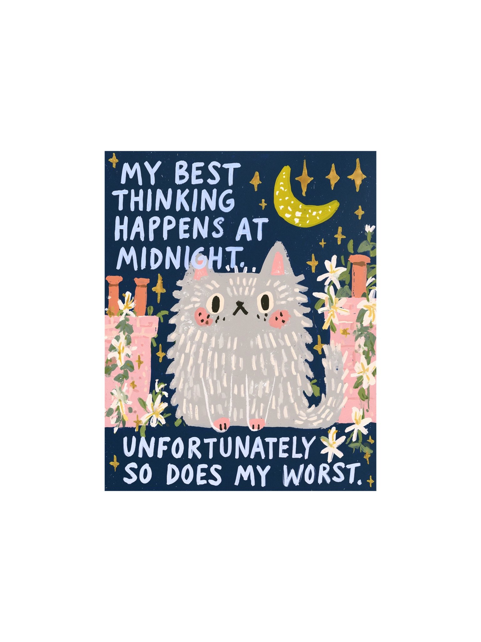 Midnight Thinking Cat Poster product image (2)