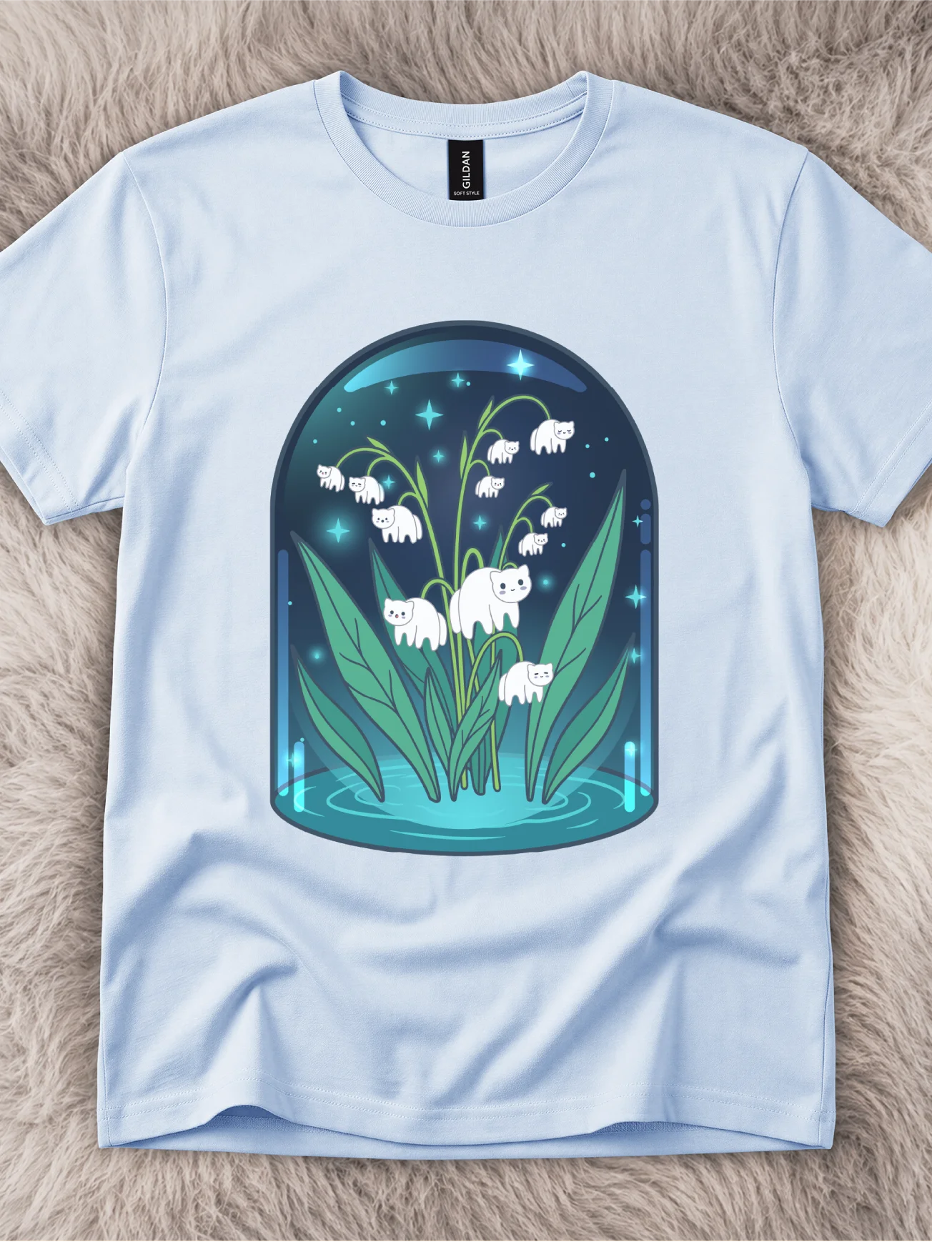 Lily Cat Garden White Cat Shirt product image (1)