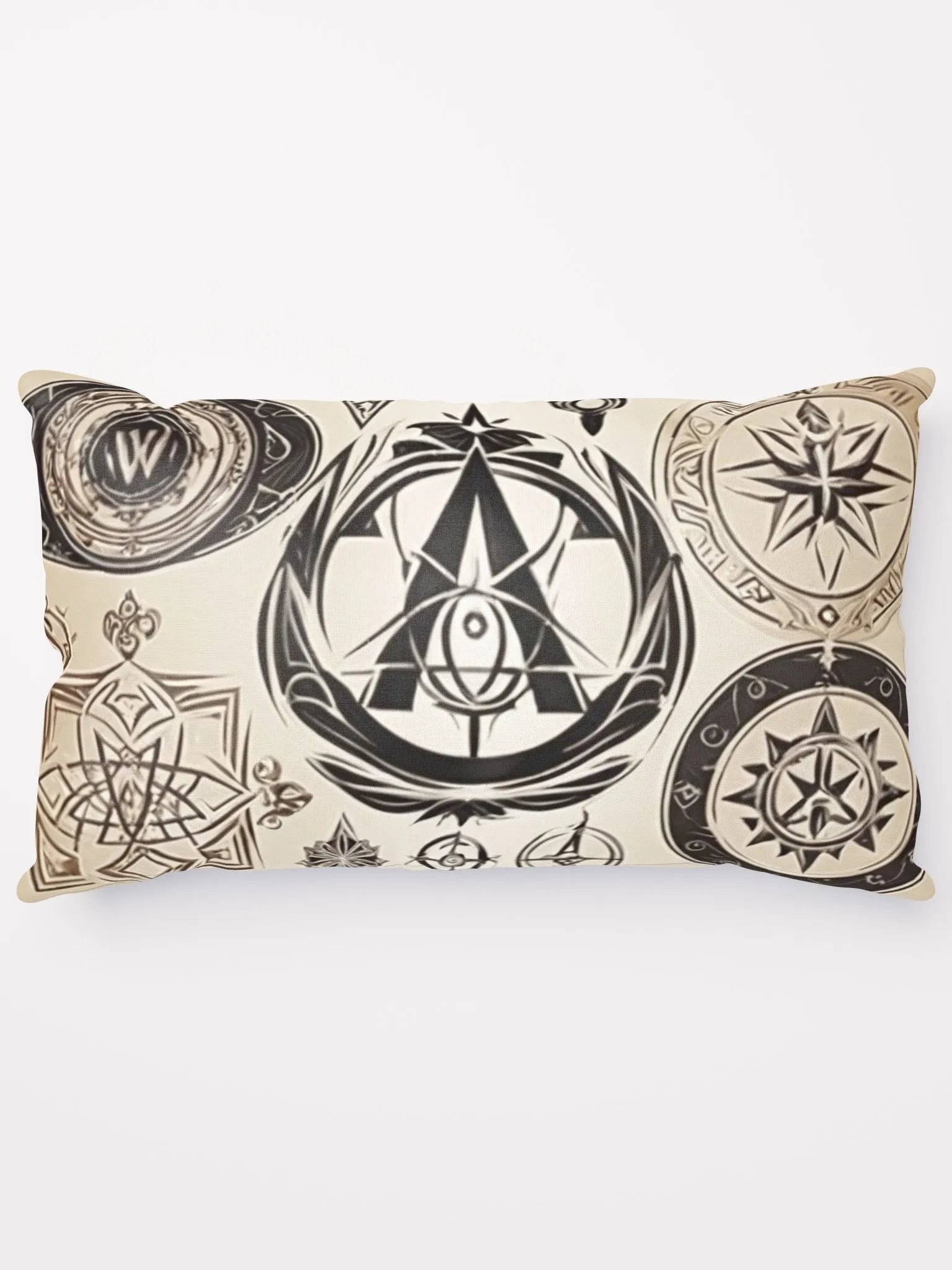 Brown and Cream Symbology Cushion product image (14)