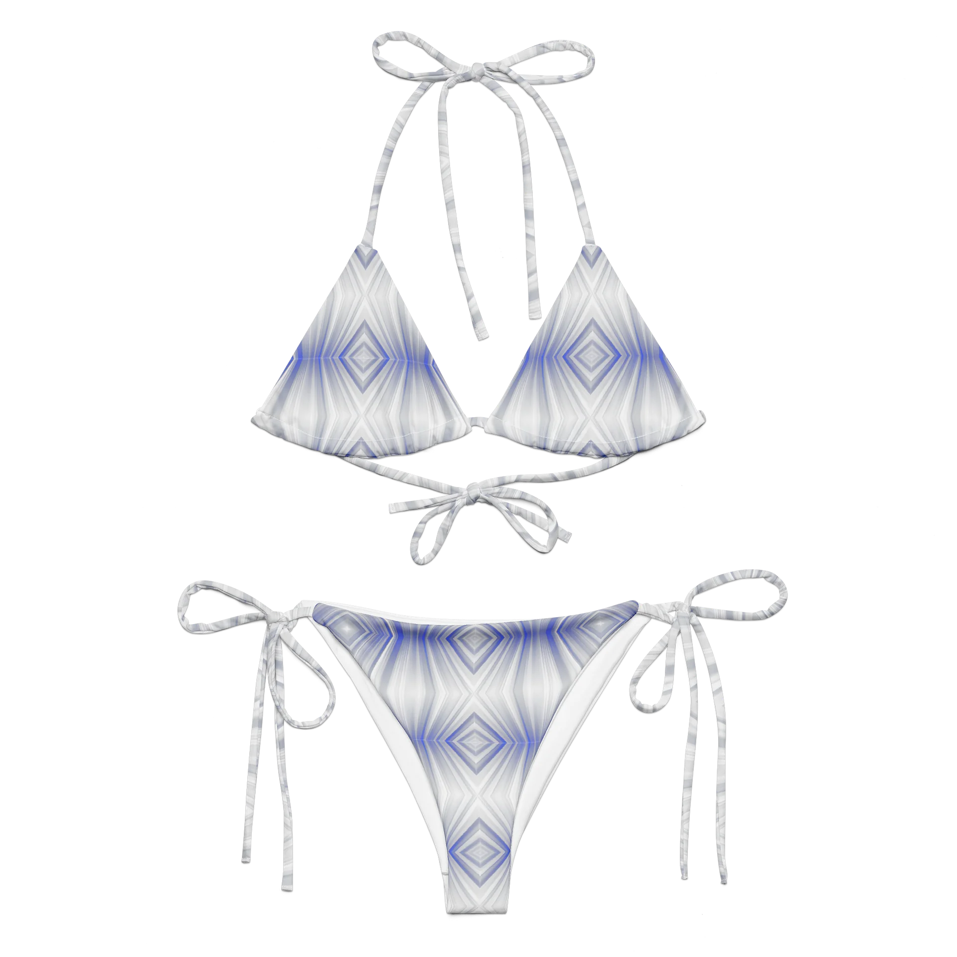 Electric Blue Diamond Fusion Kaleidoscope Blue Diamond Bikini Set product image (7)