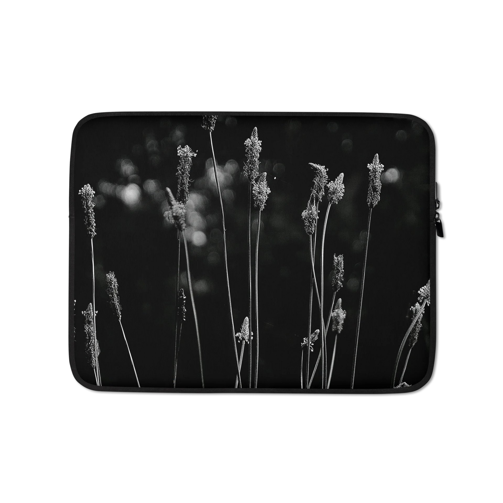 Laptop sleeve - Wildflowers, monochrome product image (1)