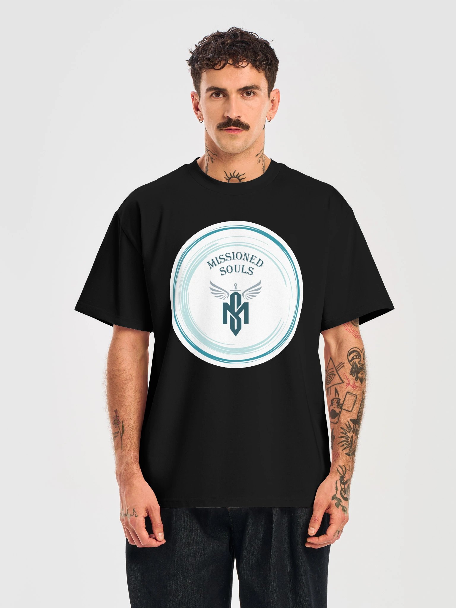 Missioned Souls Winged Emblem Tee (White Artwork) product image (5)