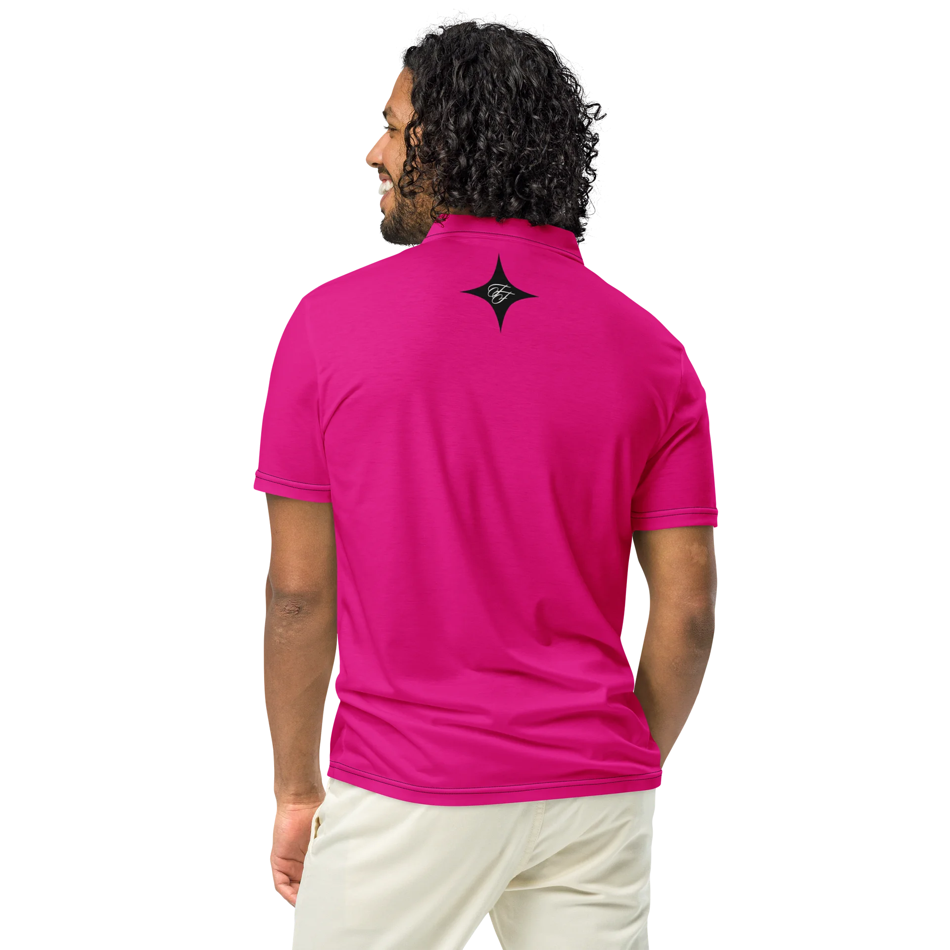 F&F Left Script Slim Fit Polo Shirt (PNK) product image (5)