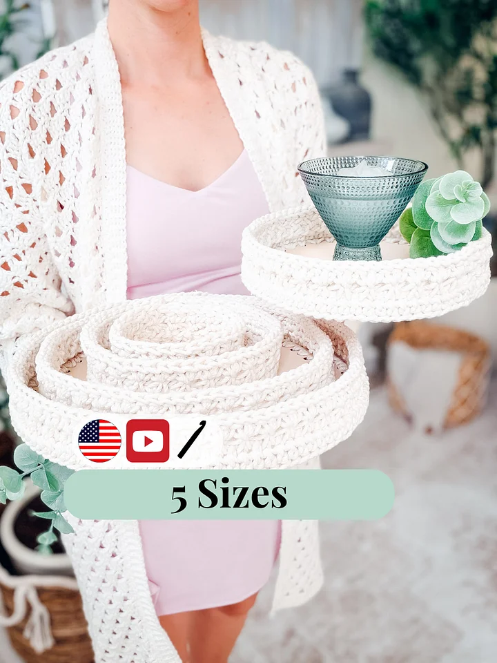 Petal Loop Stitch Crochet Nesting Trays product image (1)