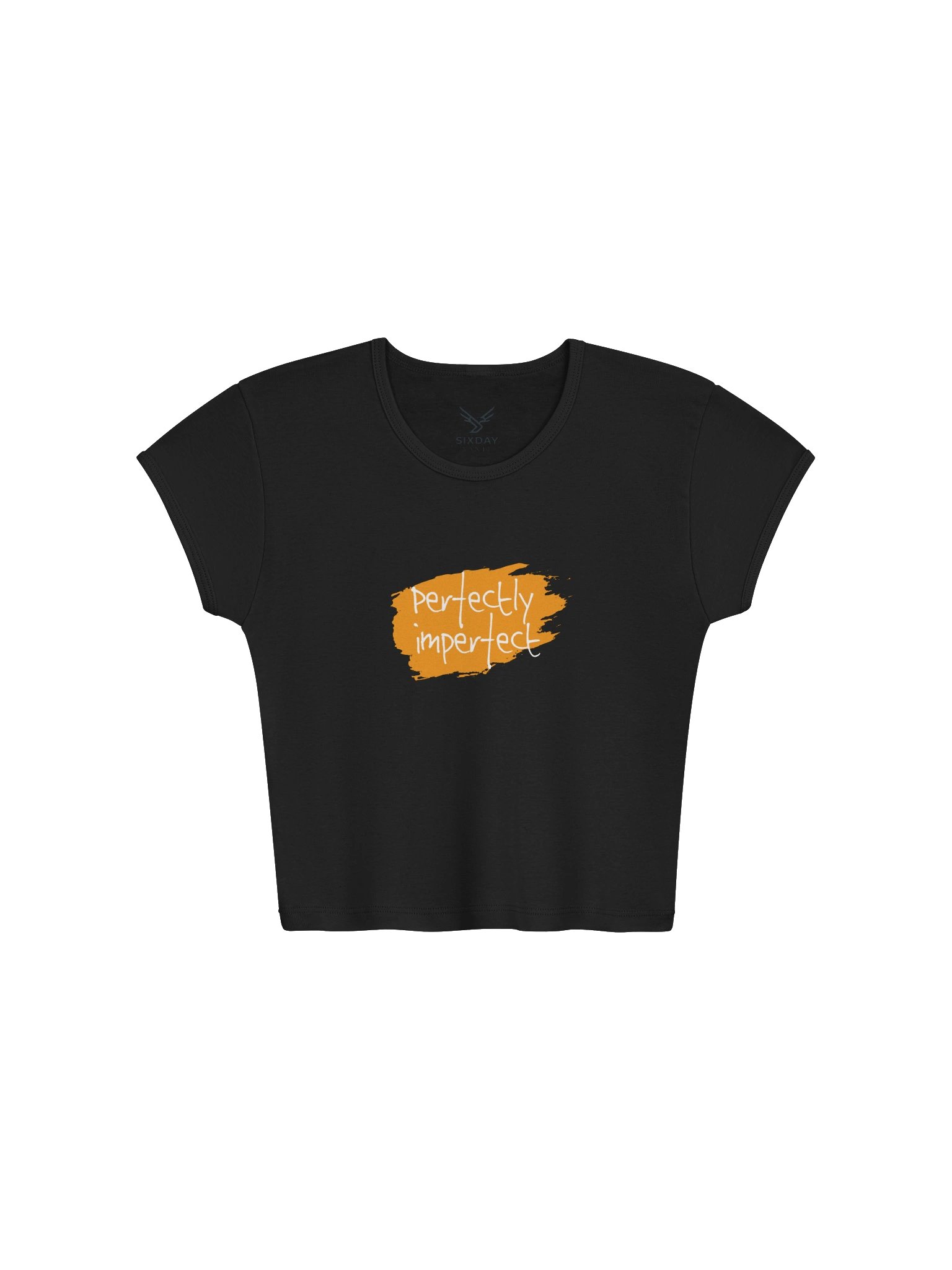 SixDay Vante "Perfectly Imperfect" Women's White Crop Top - Graphic Tee product image (3)