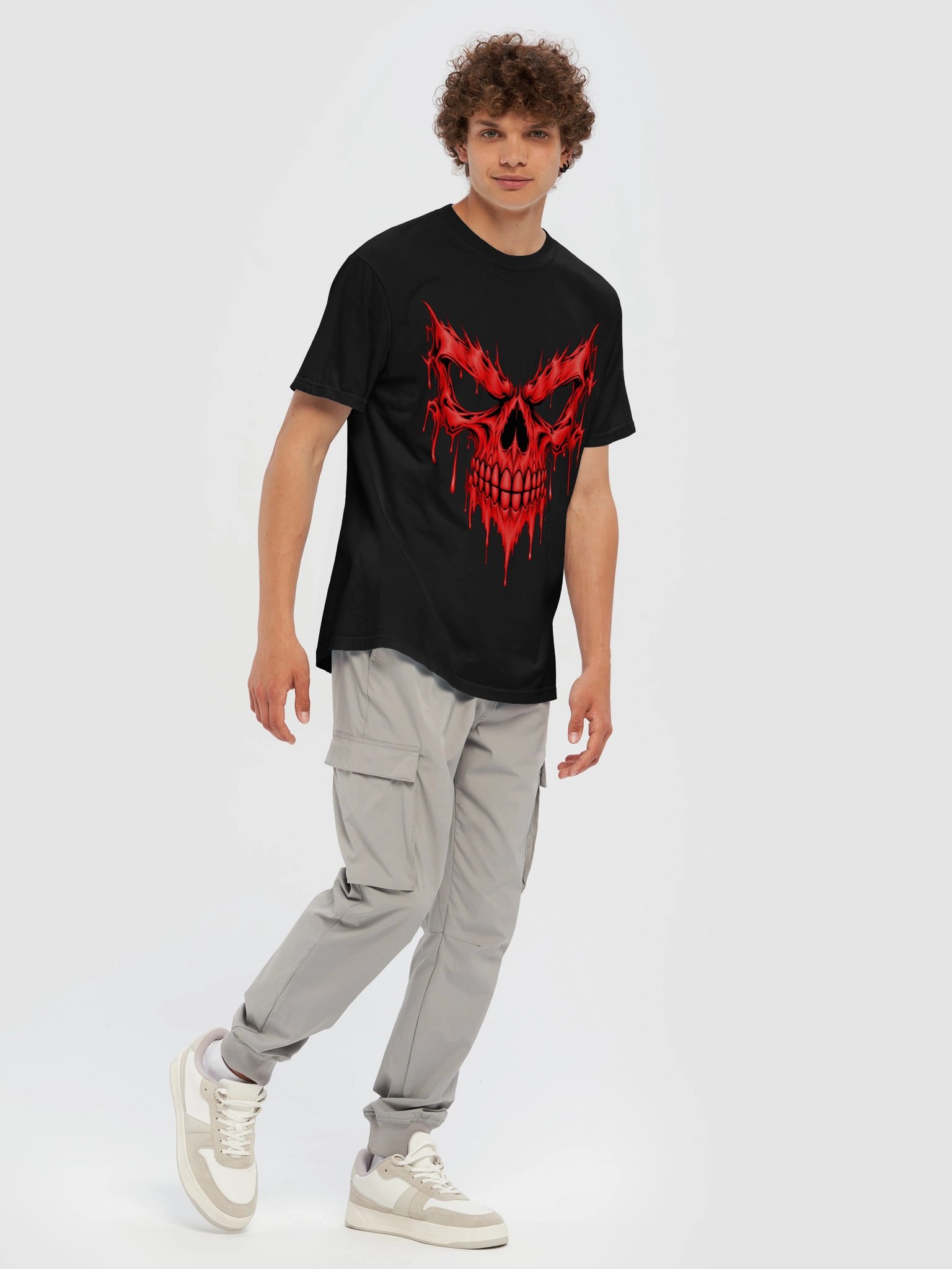 Blood Drip Skull Heavyweight Streetwear Tee product image (121)