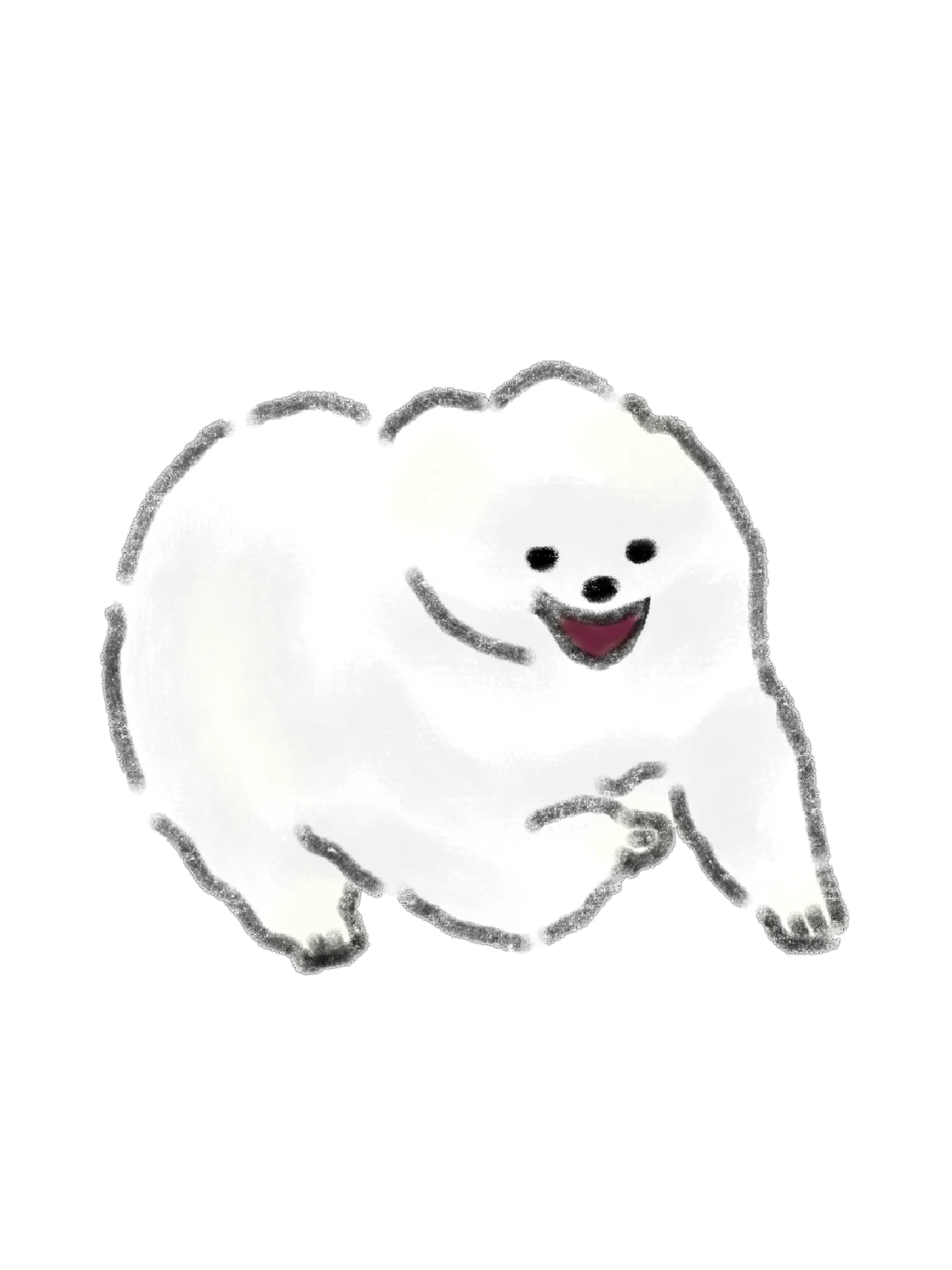 15 Hand-Drawn White Dog PNG Clipart Bundle product image (9)