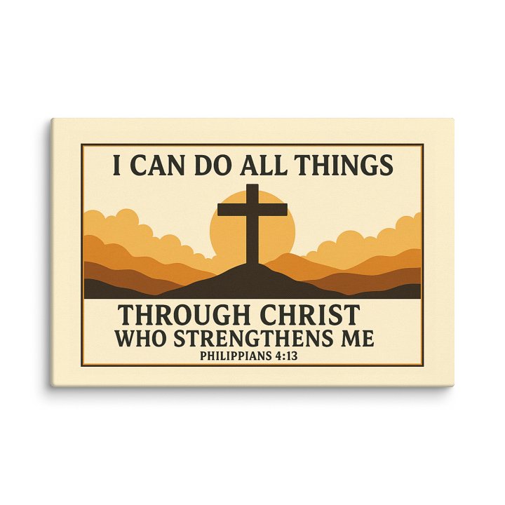 Philippians 4:13 Wall Art – I Can Do All Things Through Christ | Christian Motivational Decor product image (1)