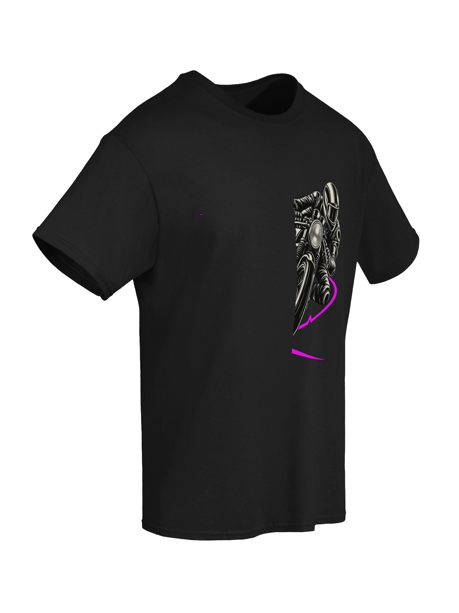 Café Racer Heartbeat – Purple Pulse Motorcycle T-Shirt product image (6)
