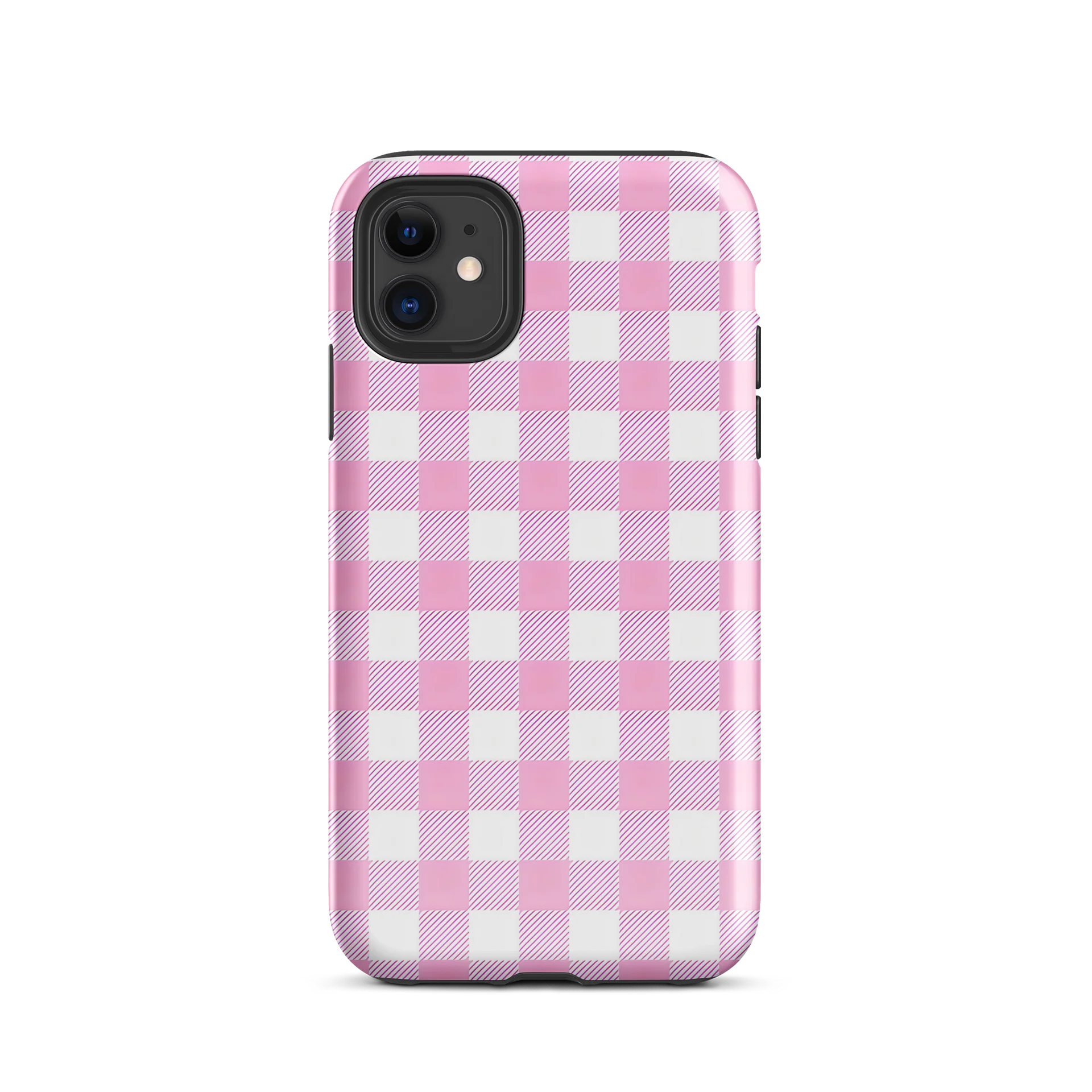 pink gingham i phone case product image (2)