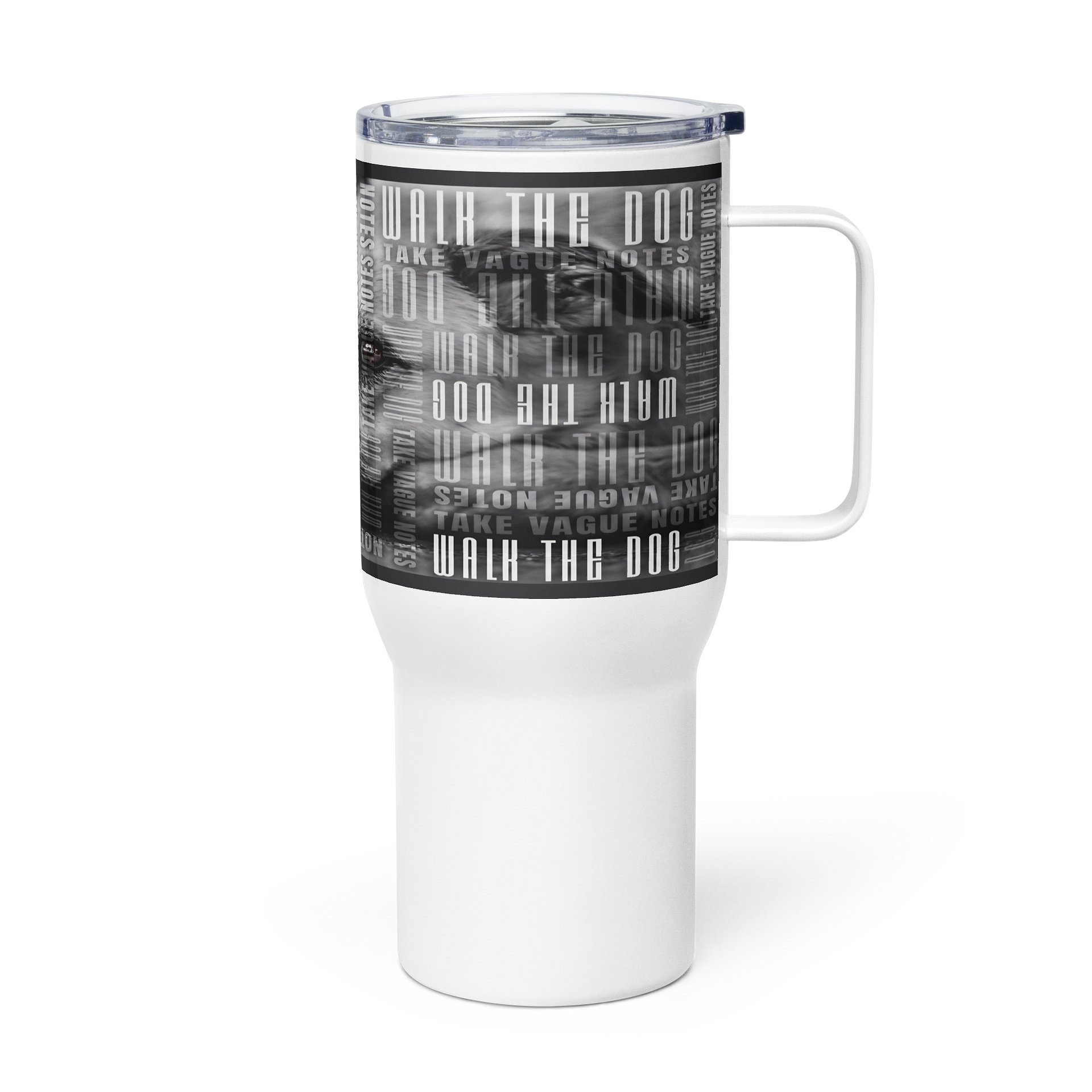Walk the Dog True Crime Text Overlay Travel Mug product image (5)