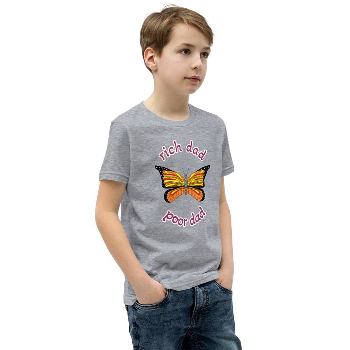 Colorful Butterfly 'Rich Dad Poor Dad' Youth T-Shirt product image (2)