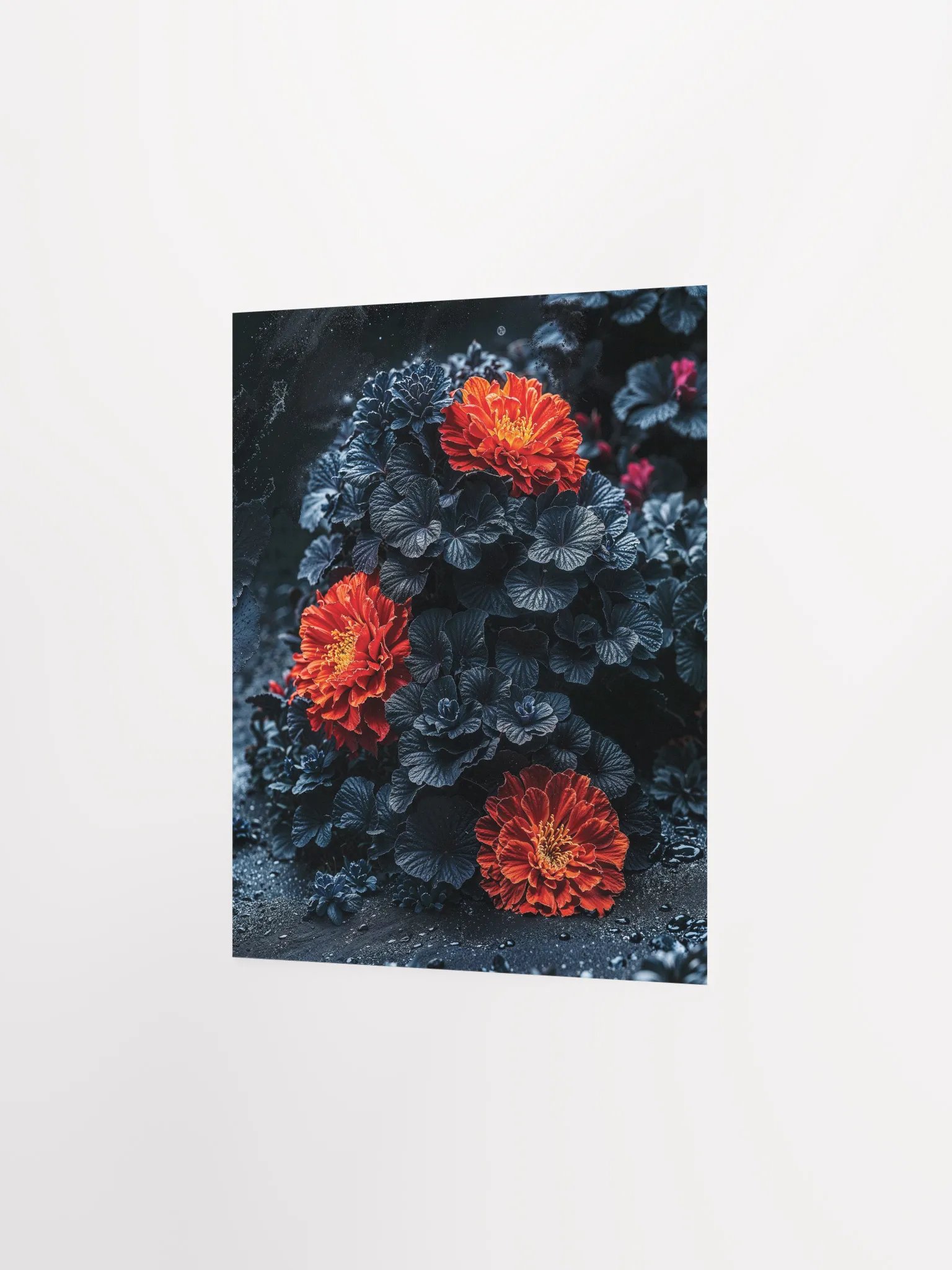 Crimson Bloom in the Void Matte Poster product image (9)