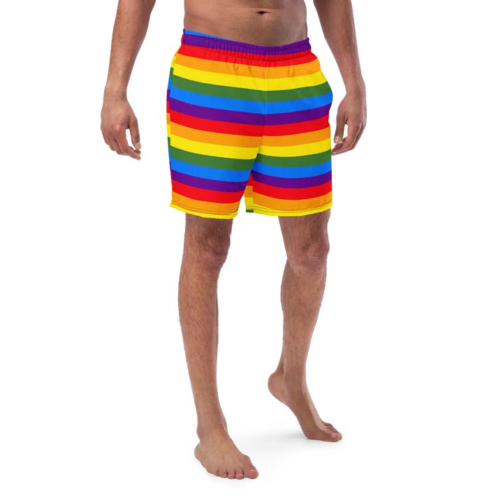 Vibrant Stripes Paradise Swim Shorts product image (1)