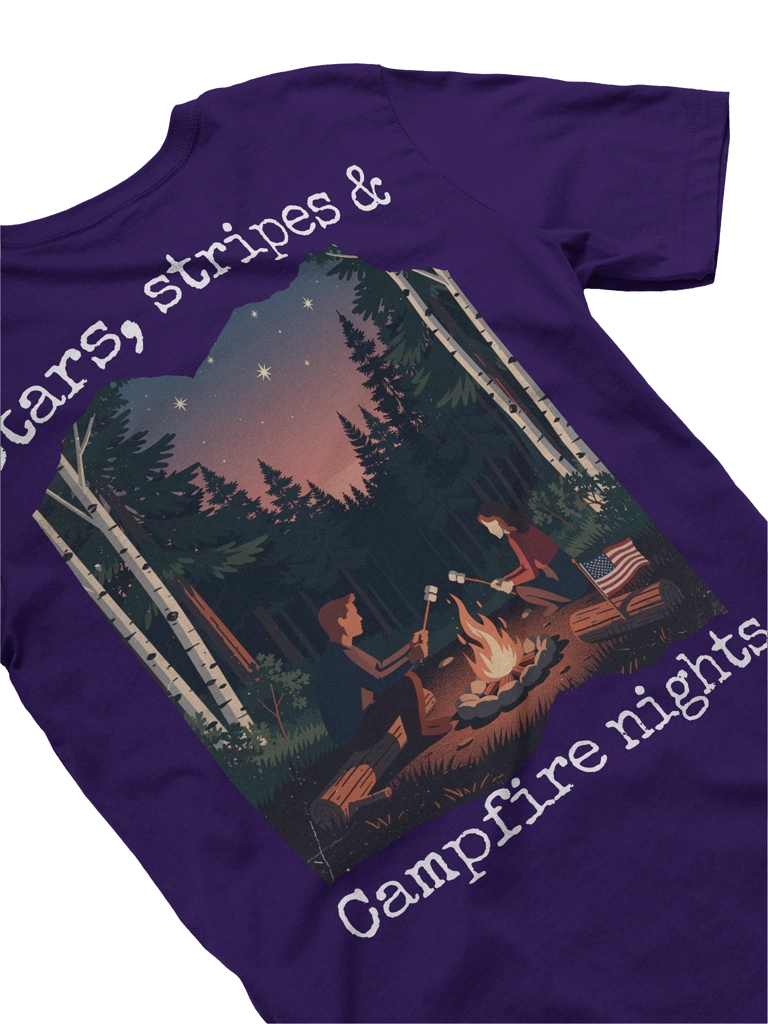 Stars, Stripes & Campfire Nights – Patriotic Northwoods T-Shirt product image (4)