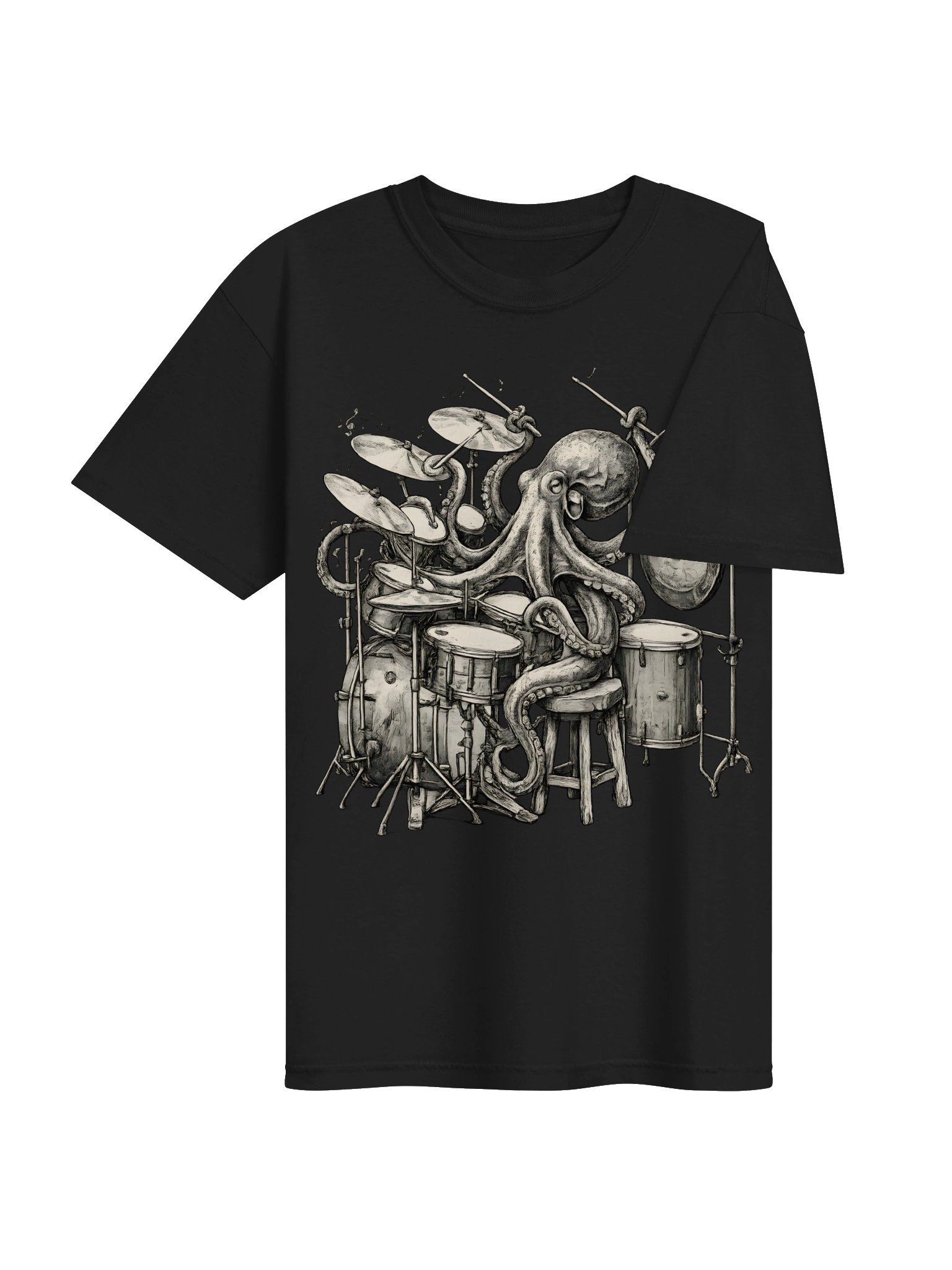 Octopus Drum Set Sketch Tee product image (16)