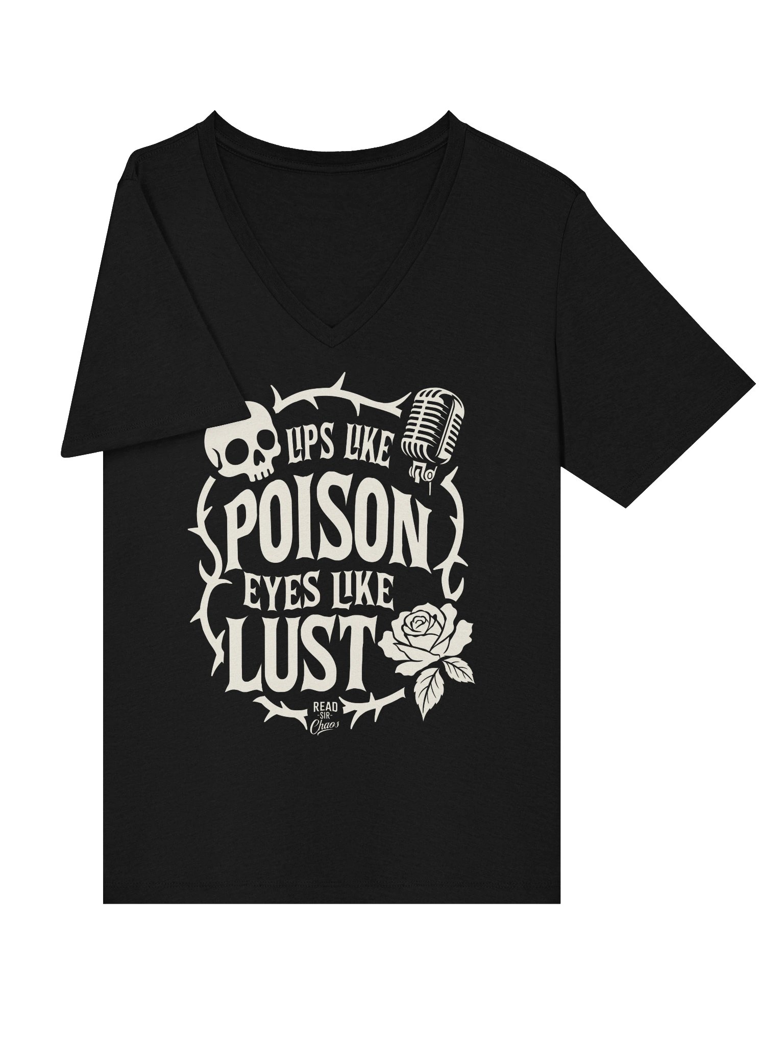 Lips Like Poison VNeck Tshirt product image (3)