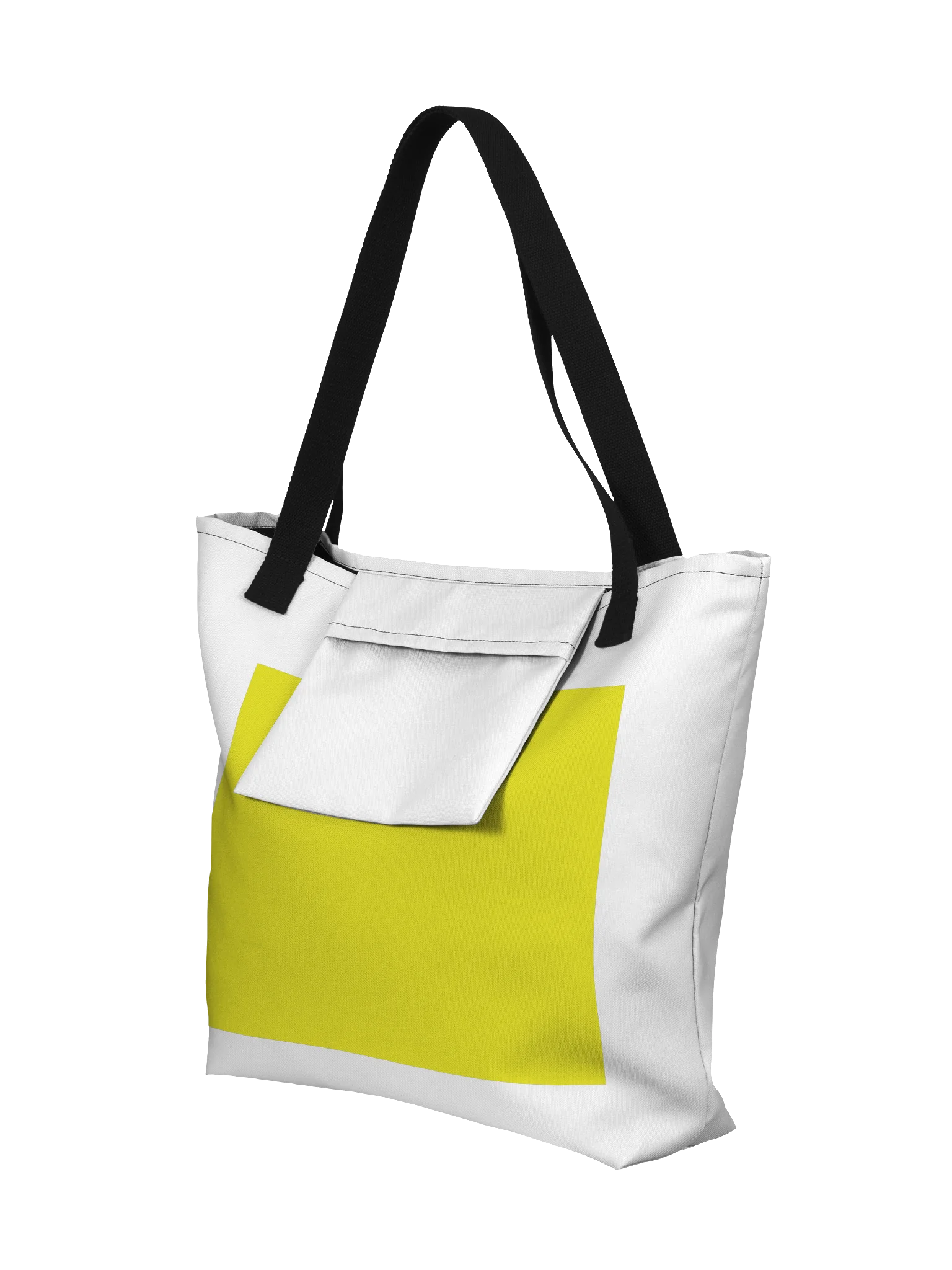 Yellow word tote - white product image (5)