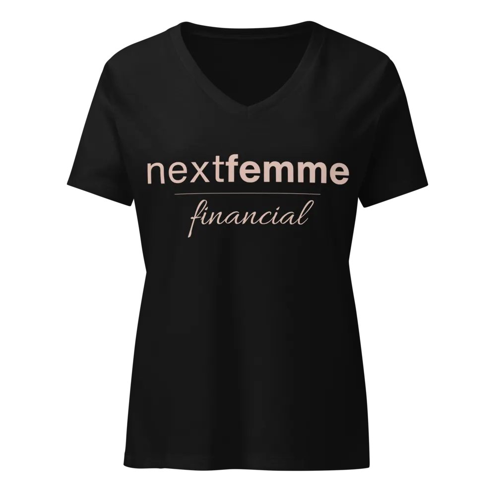 Relaxed V-Neck Tee with Pink Logotype product image (1)