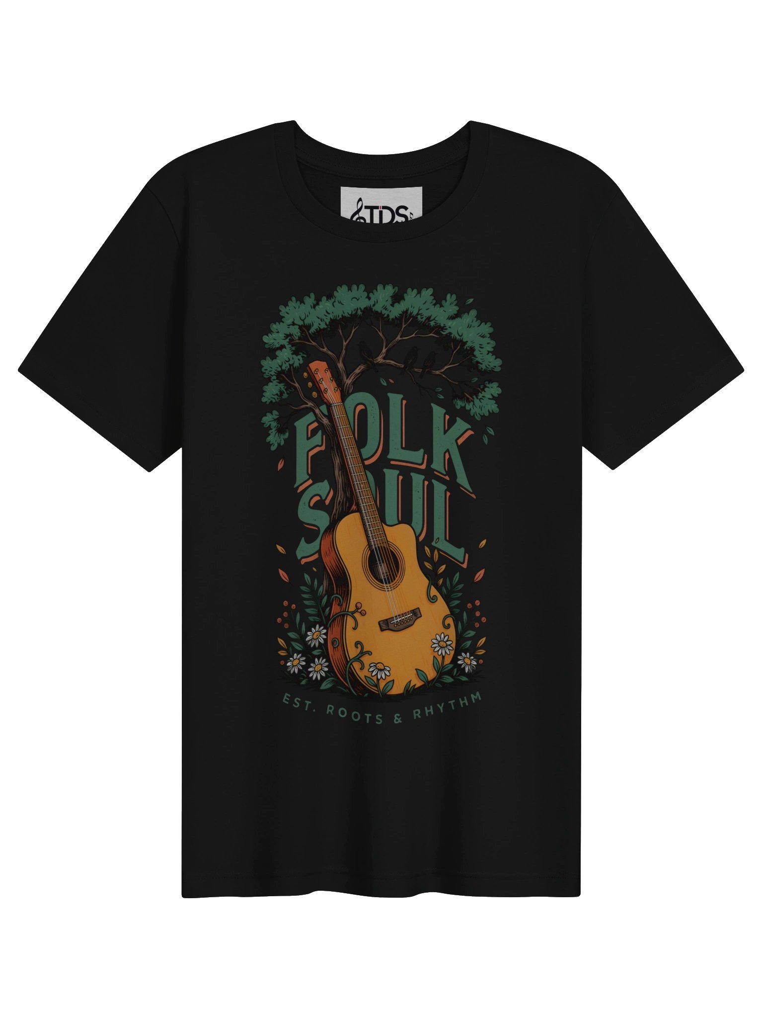 Folk Soul Roots & Rhythm Guitar Emblem Tee product image (4)